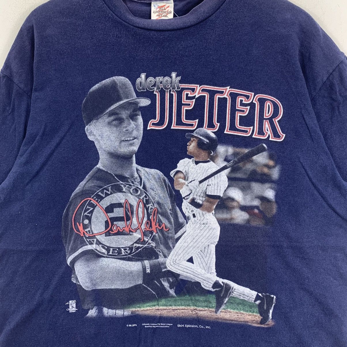 MLB Vintage 90s DEREK JETER MLB Baseball New York Yankees Tshirt Size US XL / EU 56 / 4 - 4 Thumbnail