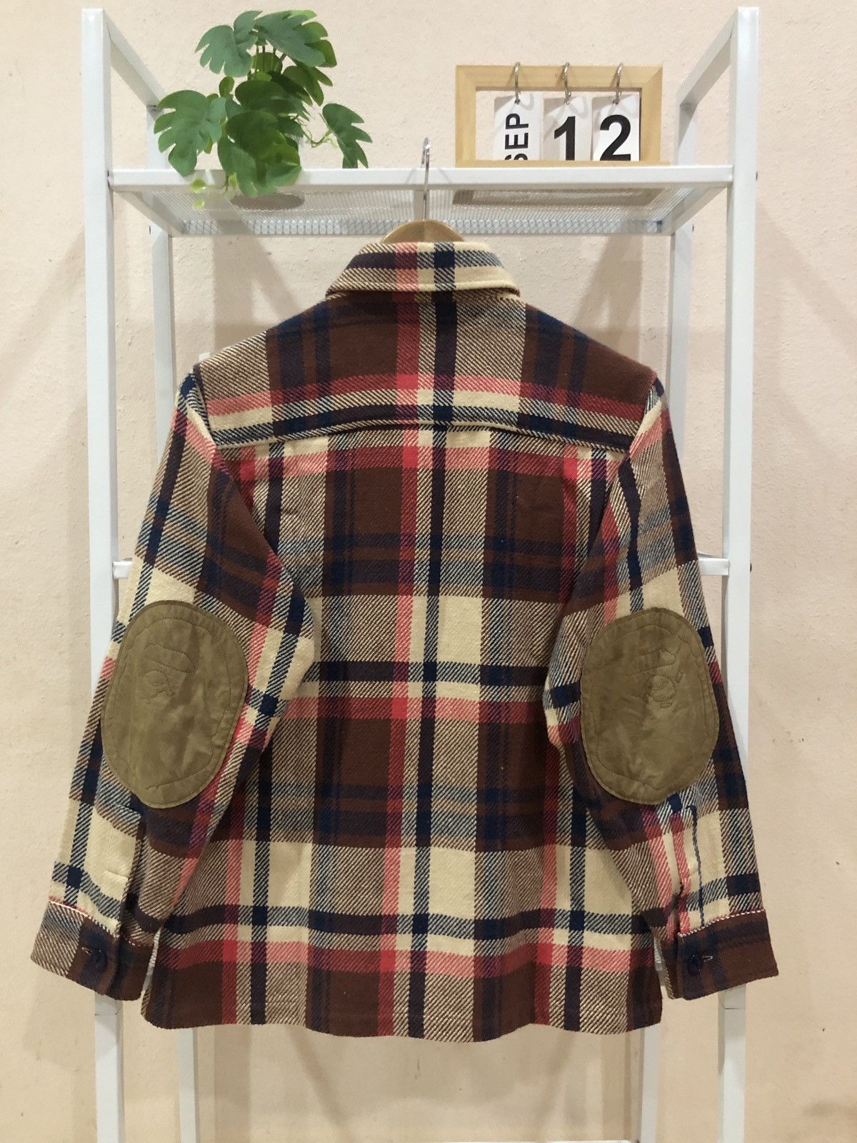 Bape 2011 BAPE Burberry Plaid Ape Head Elbow Patch Flannel Size US S / EU 44-46 / 1 - 2 Thumbnail