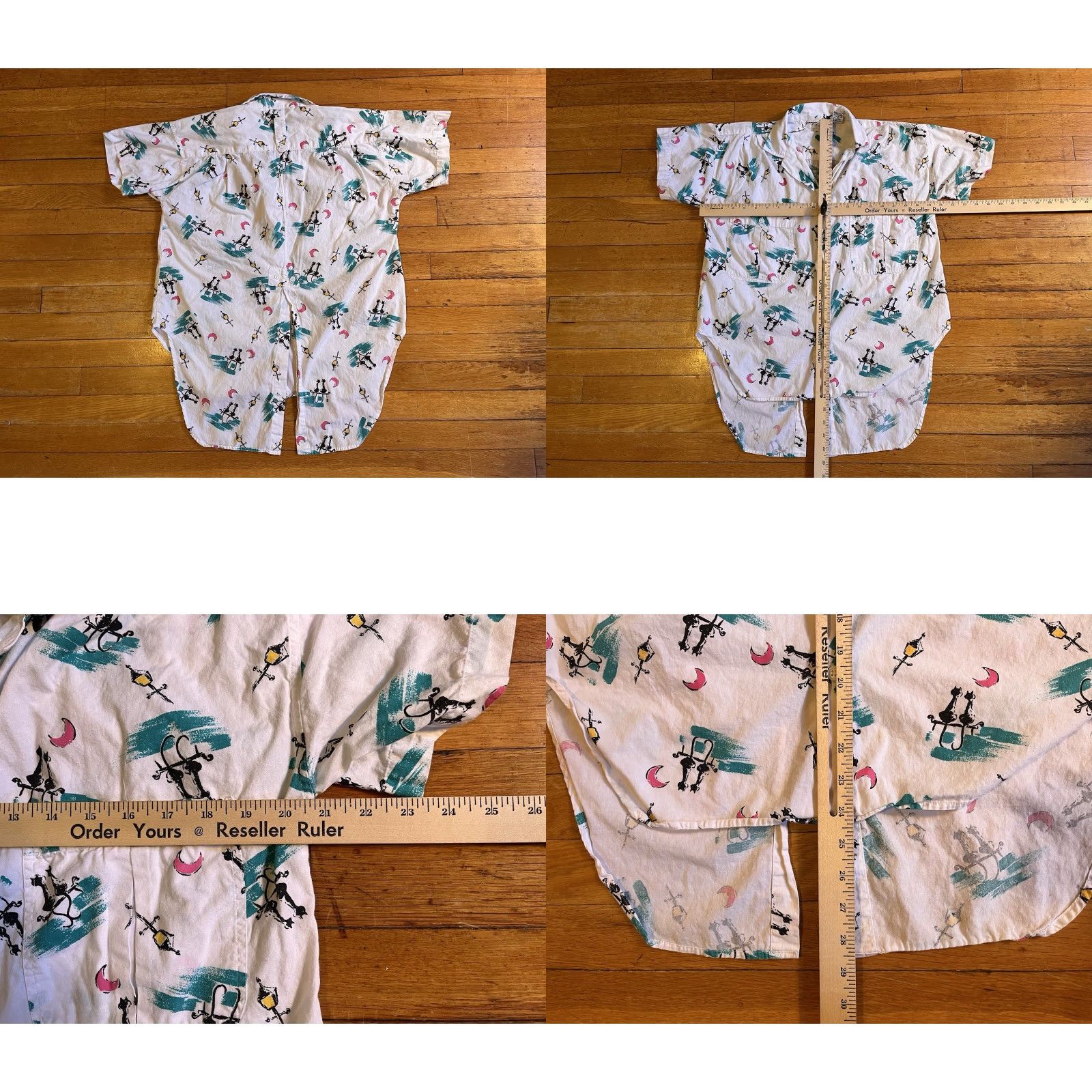 Vintage VINTAGE Jennifer Eden Moonlight Cats All Over Print High Low Hem Shirt Women’s M Size M / US 6-8 / IT 42-44 - 8 Thumbnail