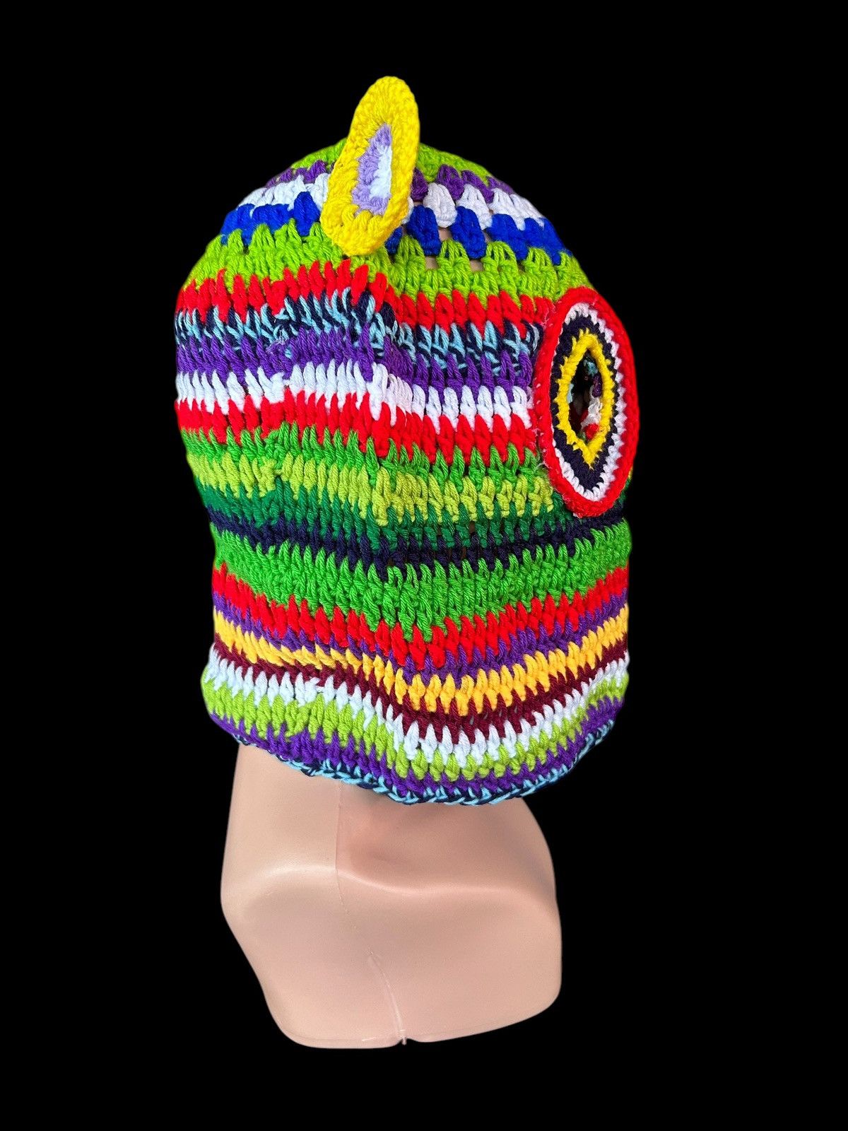 Japanese Brand × Kapital × Vintage Rare Balaclava Masked Crochet Knitted Handmade Size ONE SIZE - 4 Thumbnail