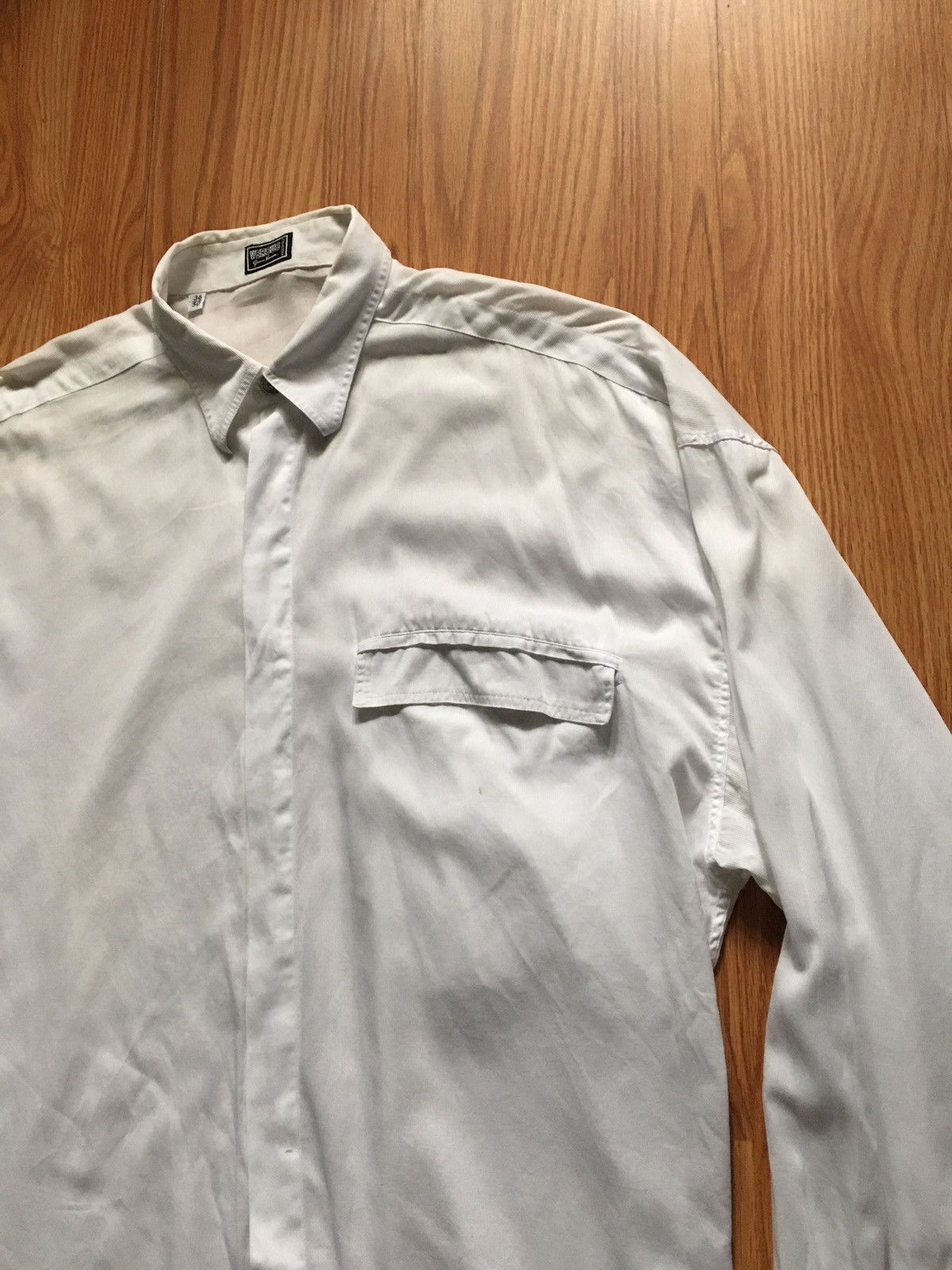 Versace VERSUS Gianni Versace White Italy Luxury Shirt Size 36/50 Size US L / EU 52-54 / 3 - 3 Thumbnail