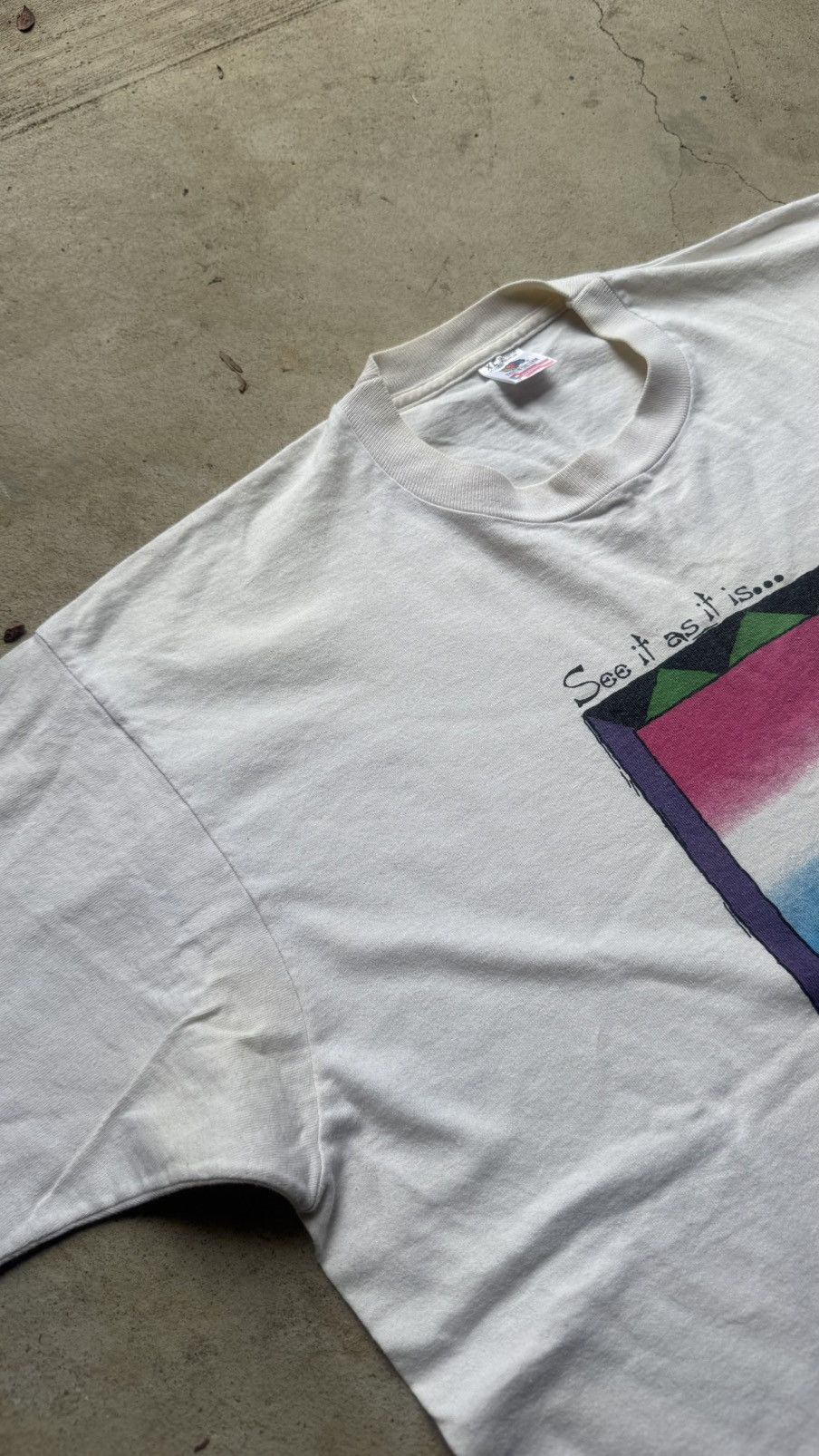 Fruit Of The Loom Vintage 1990’s sun rise fotl made in usa t-shirt Size US XL / EU 56 / 4 - 4 Thumbnail