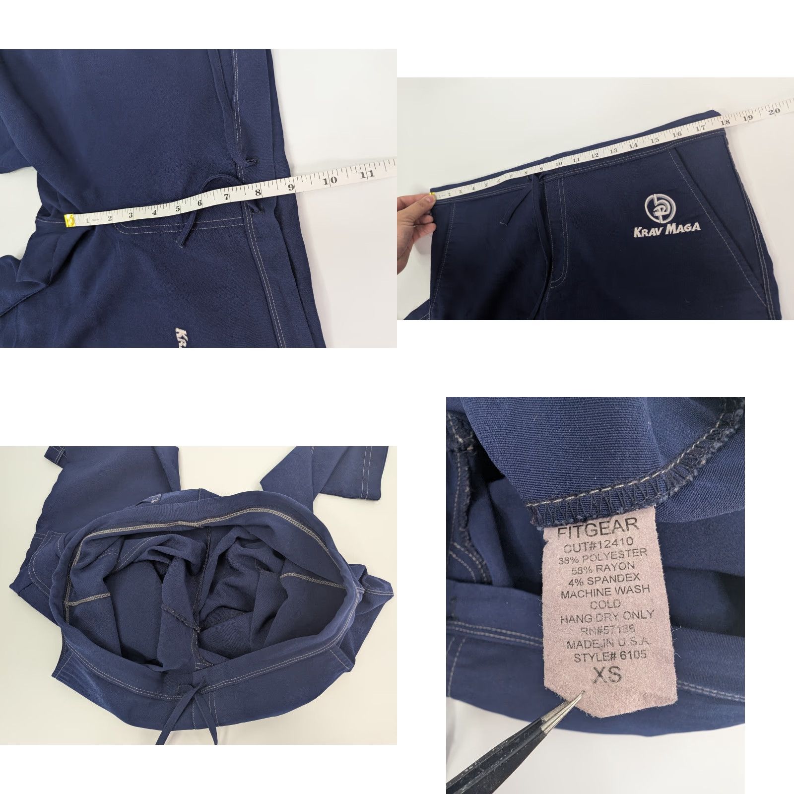 Vintage FitGear Krav Maga Cargo Pants Navy Blue XS 36 Inseam 29 in Stretch Men Pants Size US 36 / EU 52 - 8 Thumbnail