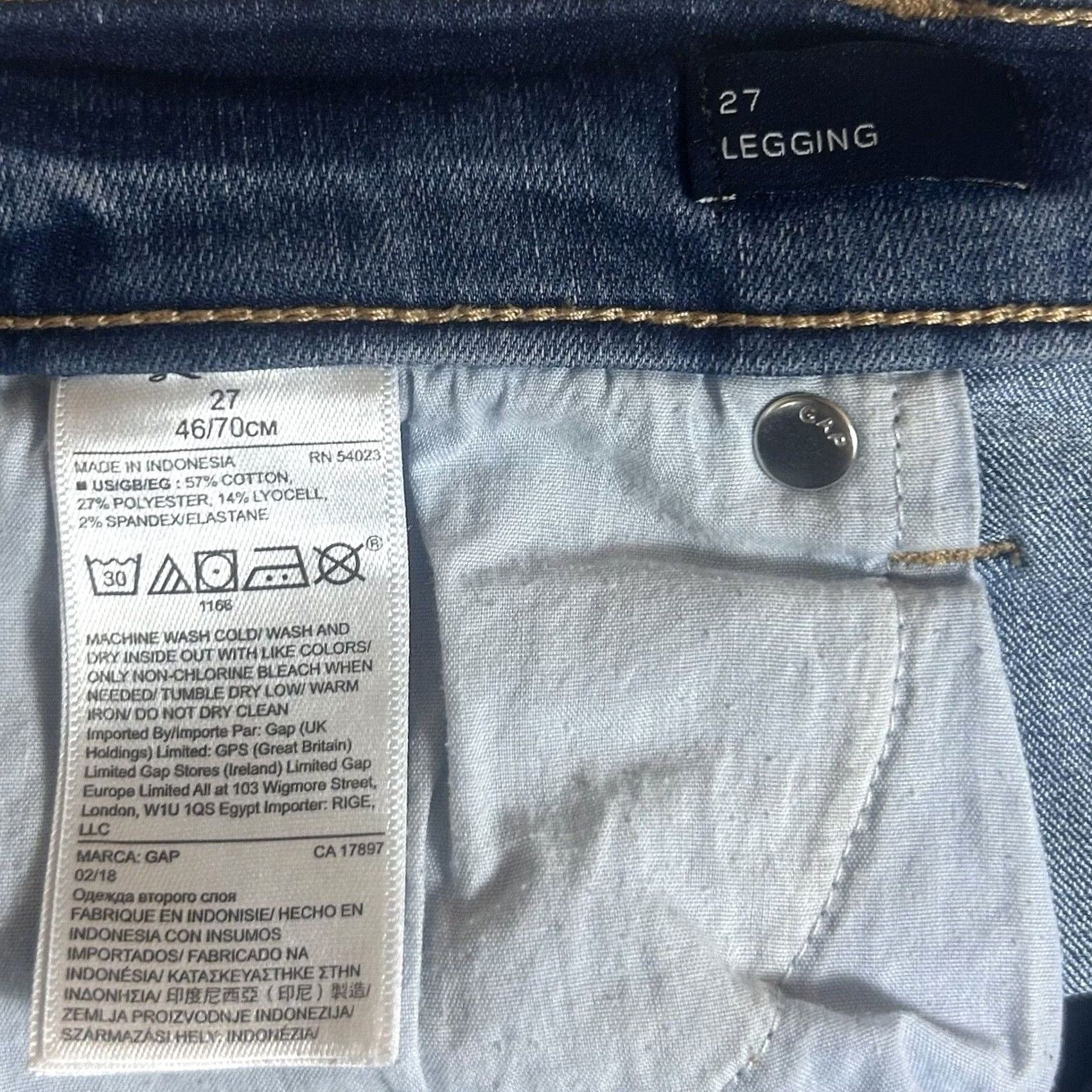 Gap Gap Skinny Jeans Womens Size 27 Blue Denim Jeggings Stretch Pocket 5-Pocket Regular Rise Mid Vintage: No Size 27" / US 4 / IT 40 - 3 Thumbnail