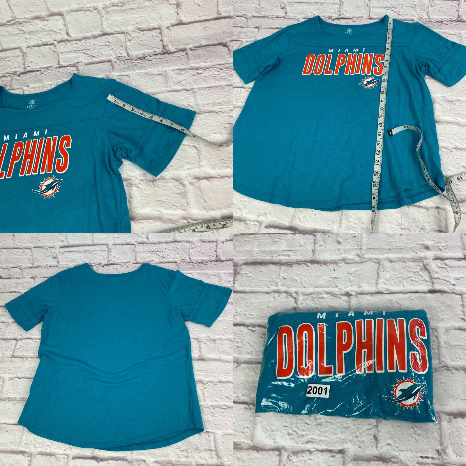 NFL VINTAGE NFL Miami Dolphins Women T-Shirt XL Crew Neck Short Sleeve Graphic Print Size XL / US 12-14 / IT 48-50 - 8 Thumbnail