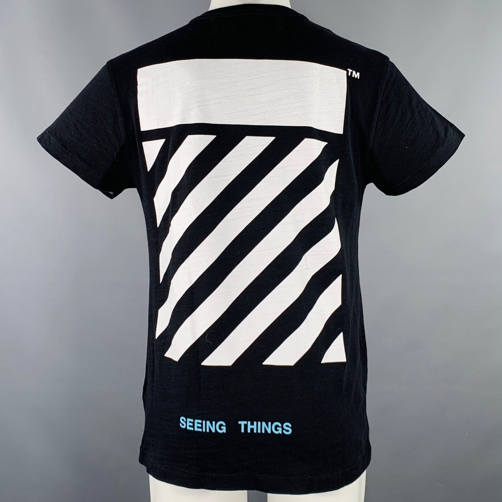 Off-White Black Multi Color Graphic Cotton Short Sleeve T-shirt Size US XXS / EU 40 - 4 Thumbnail