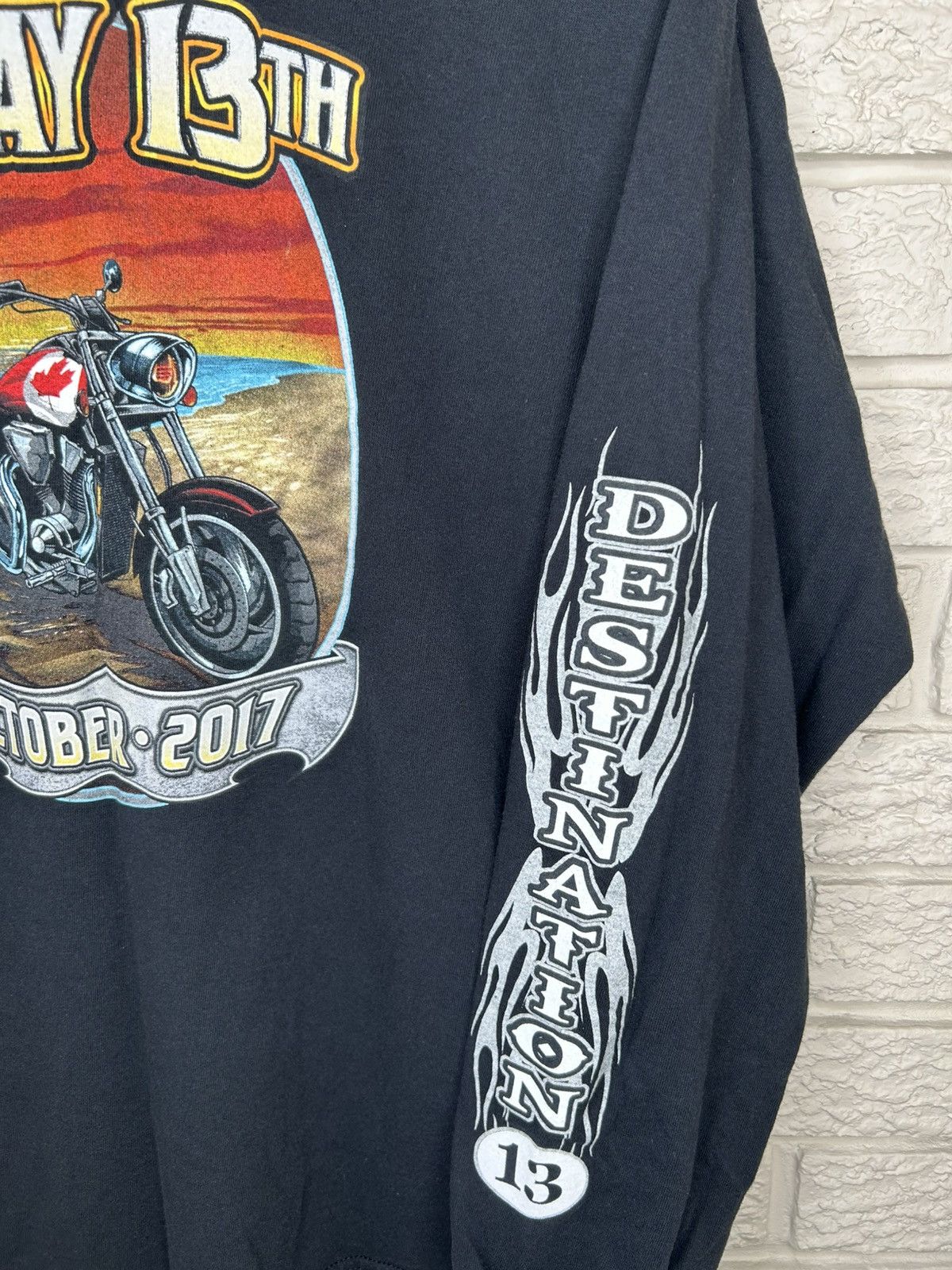Harley Davidson Port Dover Friday 13th Biker Flame Long Sleeve Shirt Size US L / EU 52-54 / 3 - 4 Thumbnail
