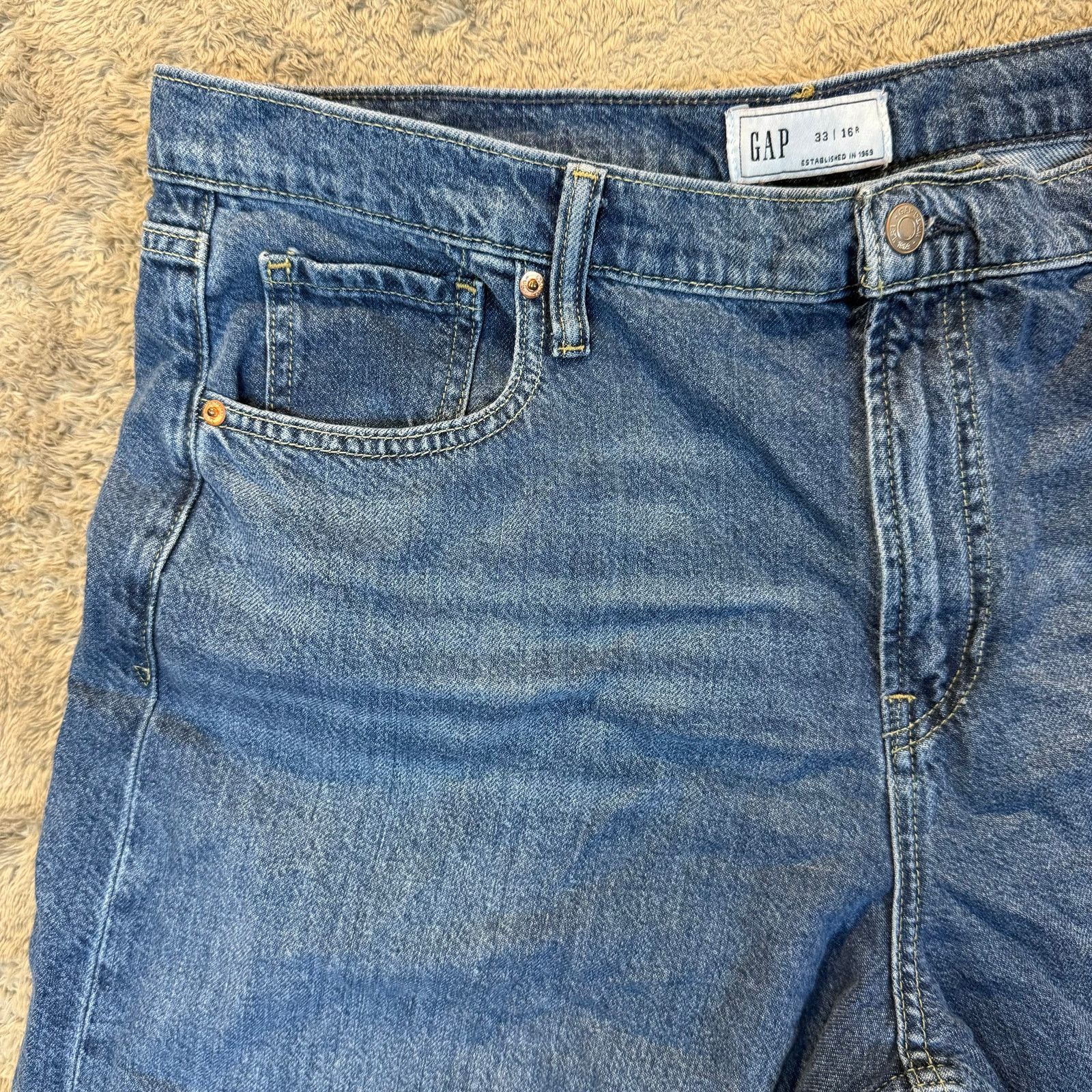 Gap NWT Gap Mid Rise UltraSoft Baggy Crop Jeans Wide Leg 33 16 Size 38" / US 16 / IT 52 - 3 Thumbnail