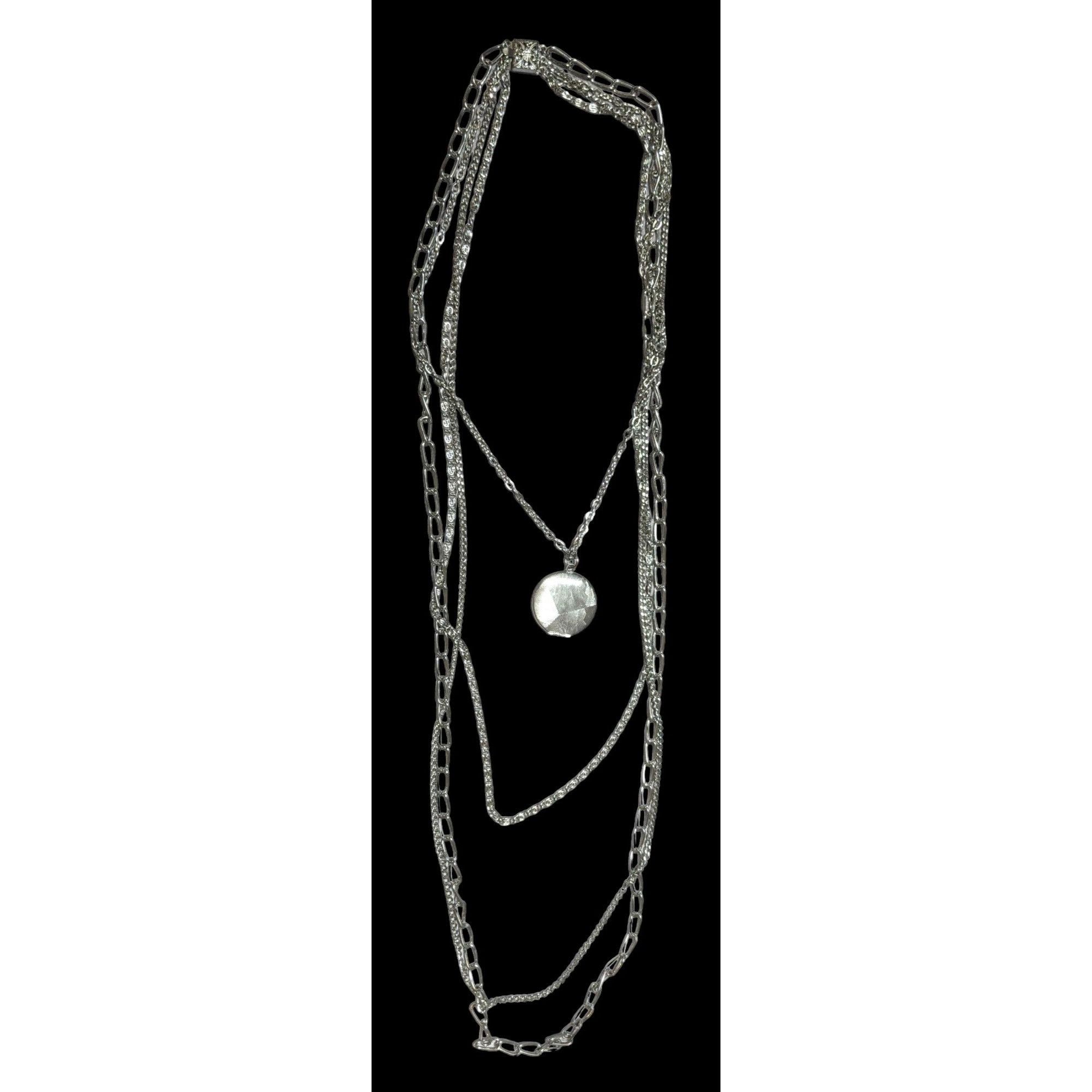 Other Silver Multilayer Chain Locket Necklace Size ONE SIZE - 1 Thumbnail