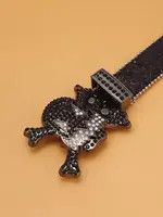Hypebeast Belts Rhinestone Skull Halloween Belt Size ONE SIZE - 3 Thumbnail