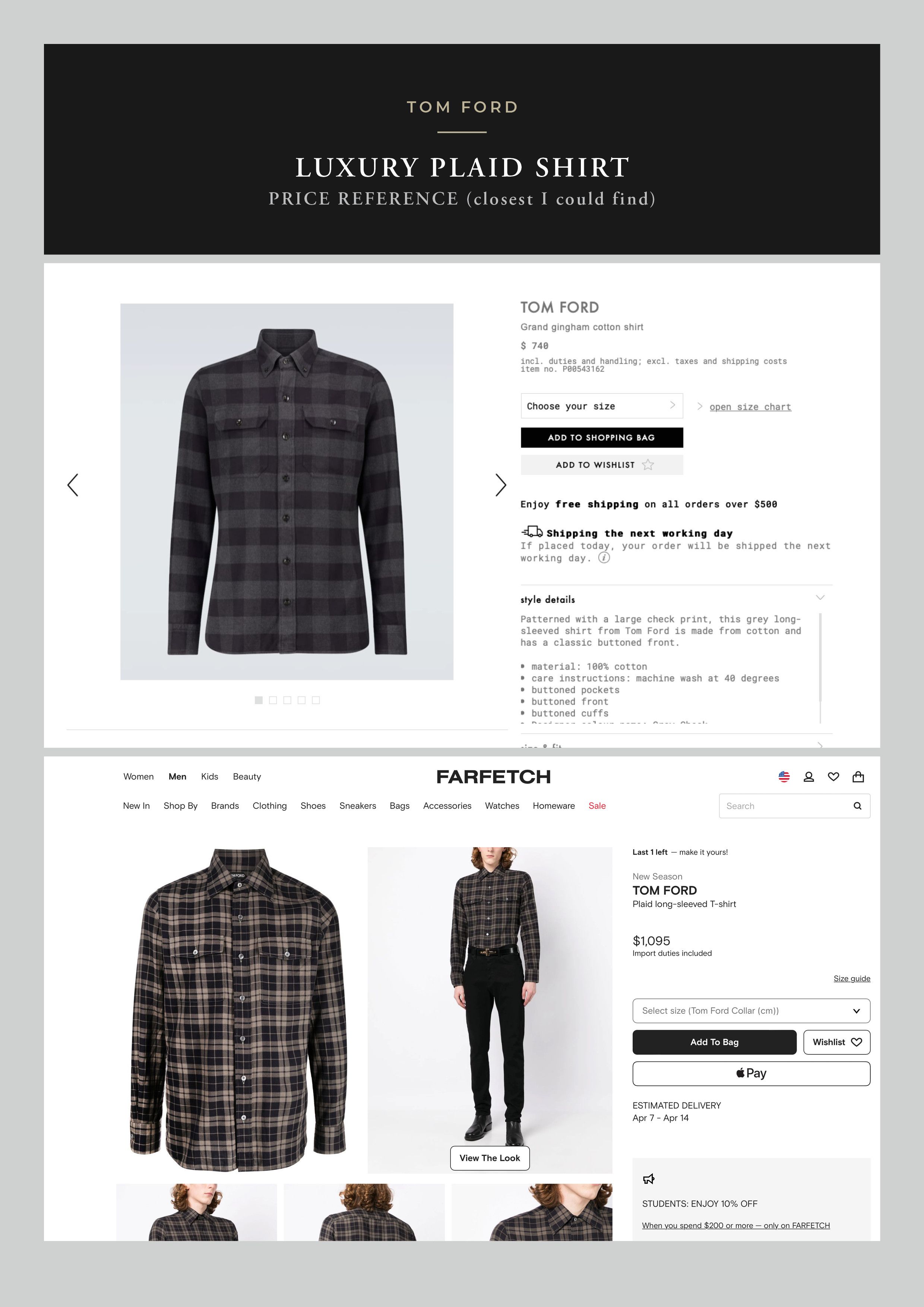Tom Ford Ultimate $800 TOM FORD Plaid Shirt, Great Fit and Details Size US M / EU 48-50 / 2 - 4 Thumbnail