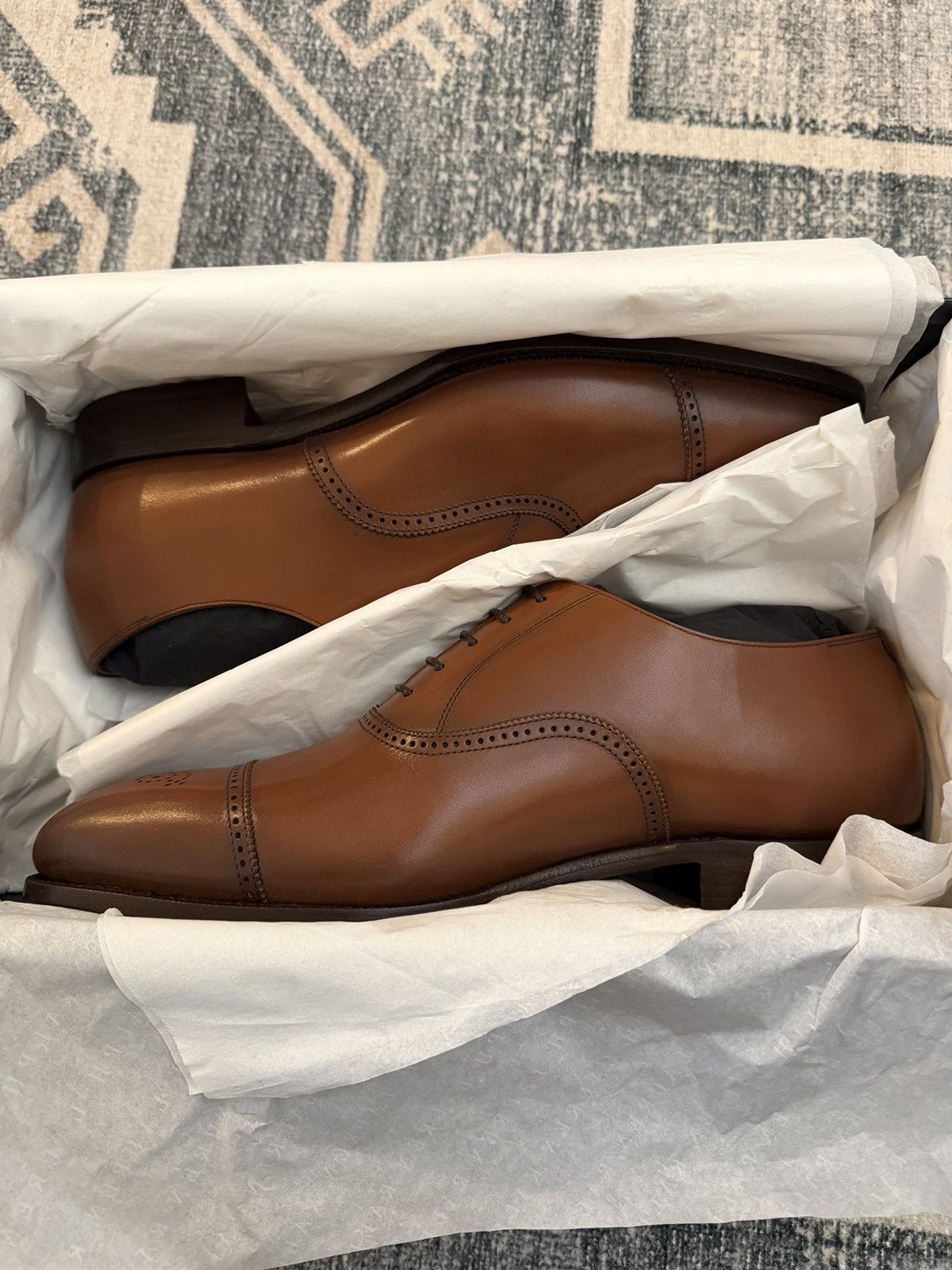 Ralph Lauren Purple Label RL Purple Label Denver Burnished Calfskin Cap-Toe Shoes Size US 11.5 / EU 44-45 - 11 Thumbnail