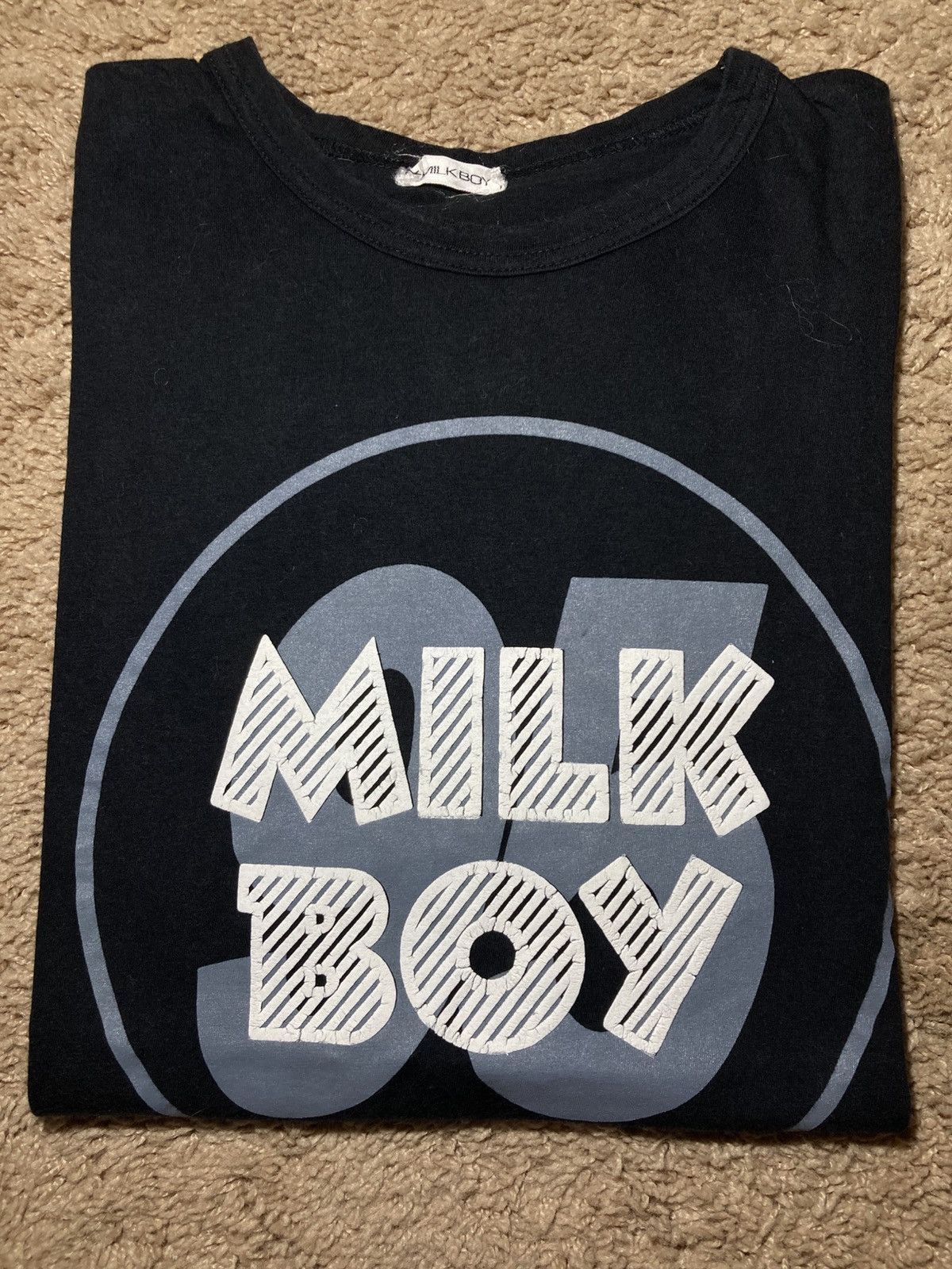 Japanese Brand 1995 Milkboy Circle Logo 90s Emblem Puff Print Punk Rock Art Size US M / EU 48-50 / 2 - 1 Thumbnail