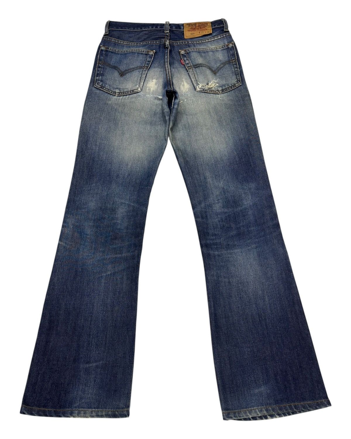 Levi's Vintage Clothing Vintage Levis 517 Bootcut Distressed Denim Flare Jeans Size US 28 / EU 44 - 2 Thumbnail