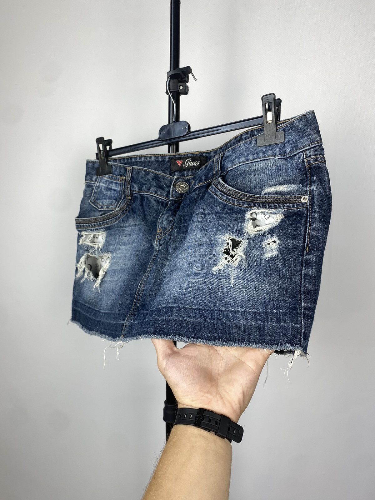 Guess × If Six Was Nine × Vintage MINI DENIM SKIRT JAPANESE STYLE 2000s Size 34" / US 12 / IT 48 - 5 Thumbnail