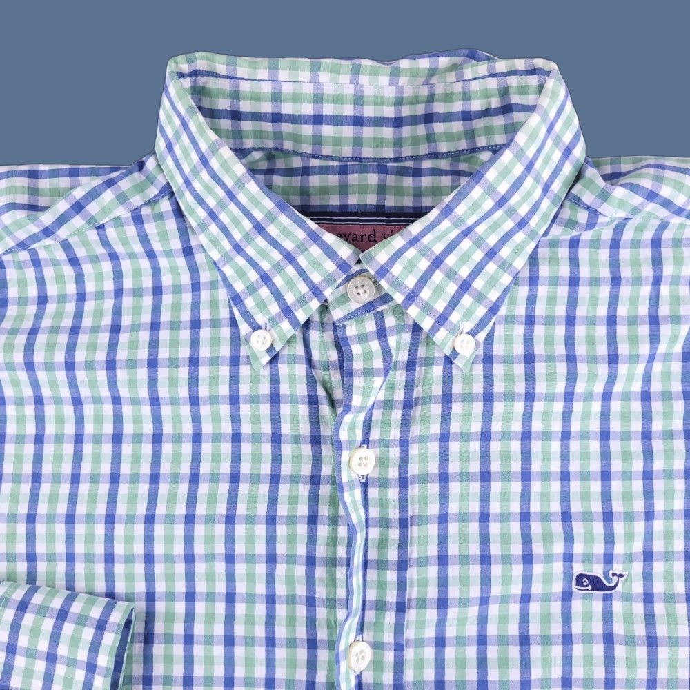 Vineyard Vines Vineyard Vines Shirt Mens Small Green Check Casual Whale Cotton Long Sleeve Size US S / EU 44-46 / 1 - 1 Thumbnail