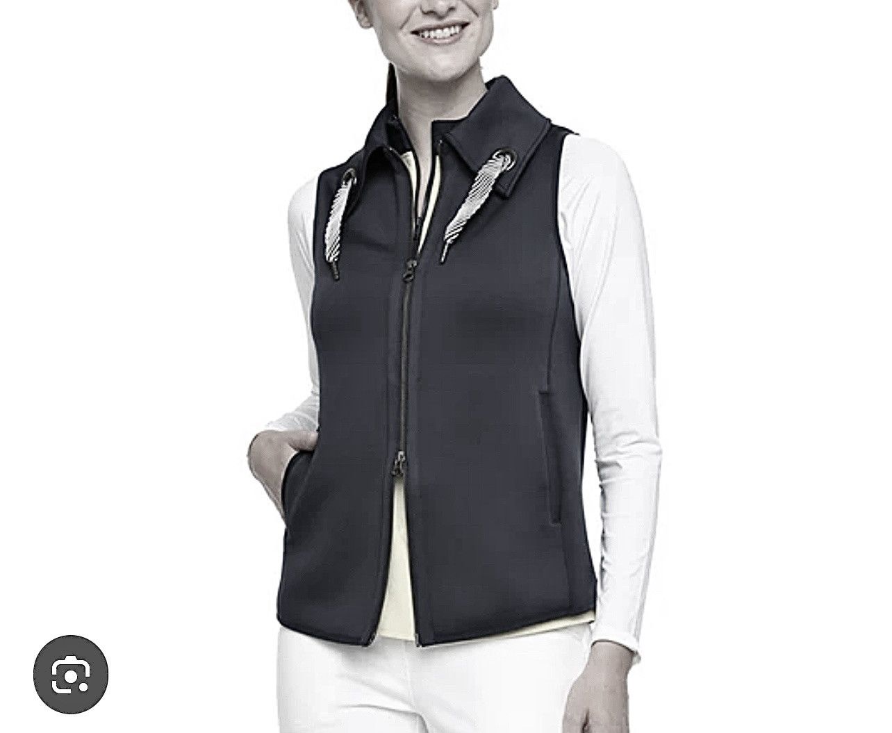 Other Belyn Key Women’s Onyx Grommet Full Zip Vest Black Sz XS Size XS / US 0-2 / IT 36-38 - 2 Thumbnail
