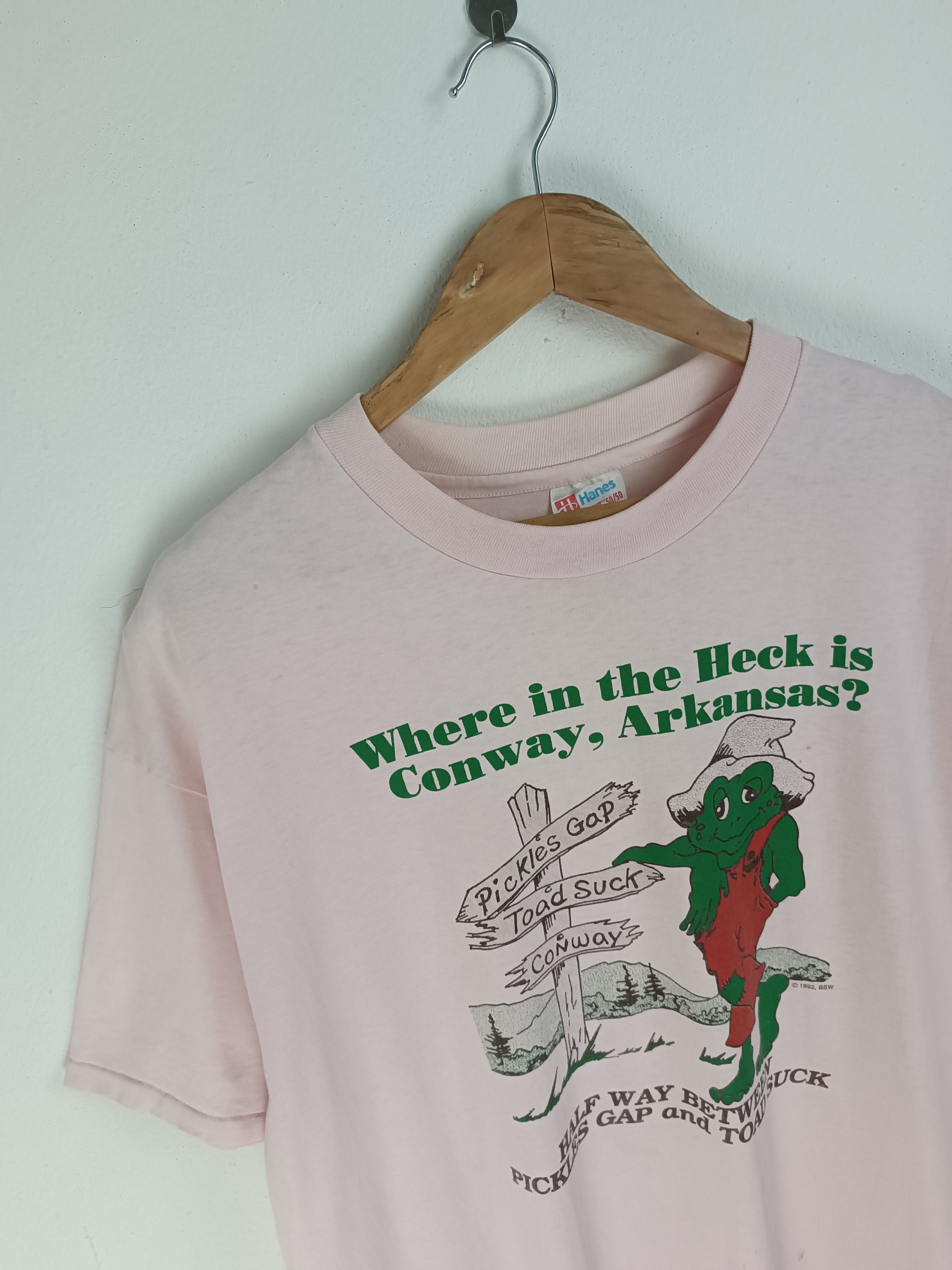 Vintage VINTAGE 90'S ADULT HUMOR CONWAY ARKANSAS GREEN FROG FUNNY TS Size US XL / EU 56 / 4 - 4 Thumbnail