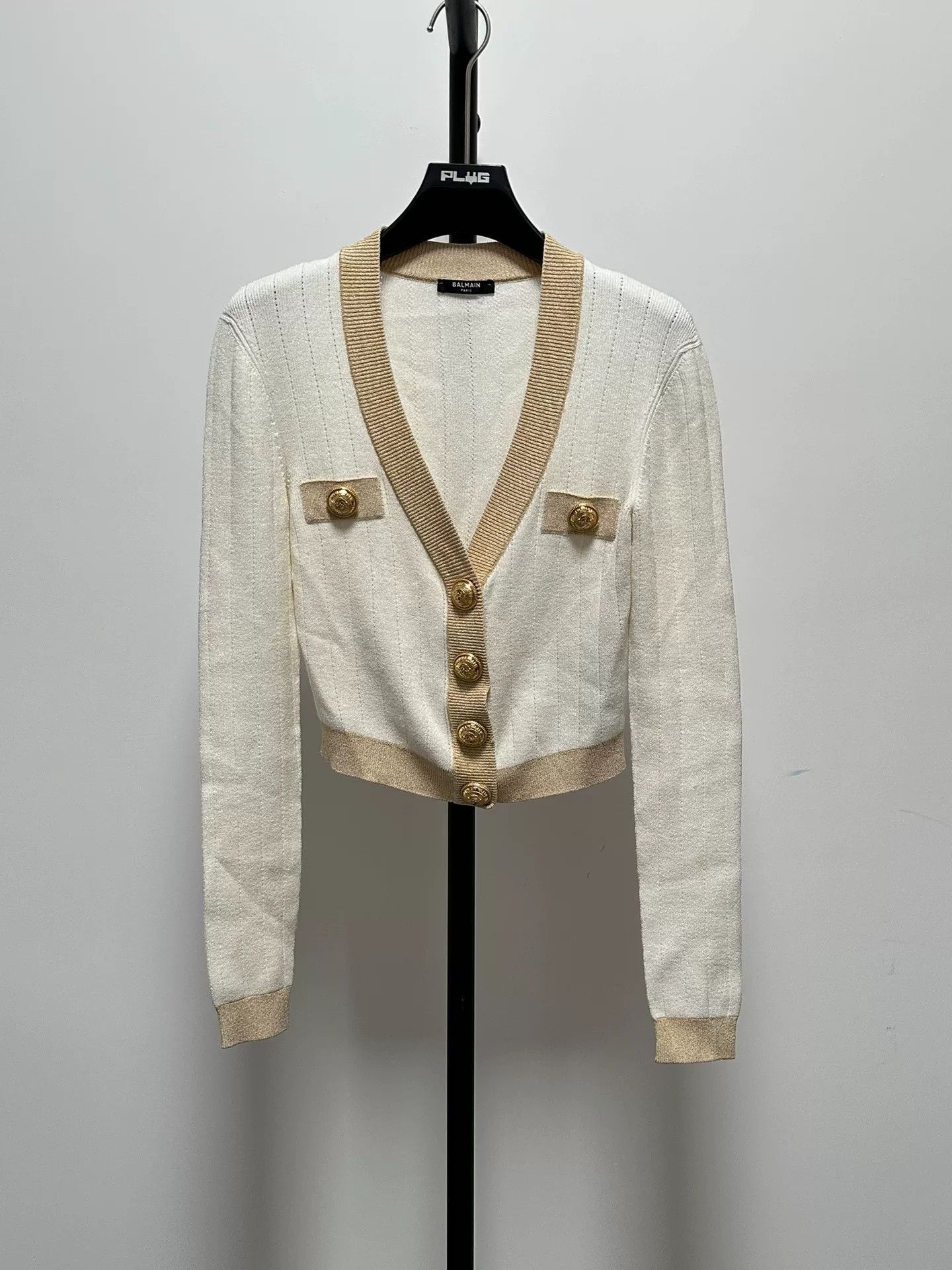 Balmain Balmain Platinum Button V-Neck Knit Cardigan Size US M / EU 48-50 / 2 - 1 Thumbnail