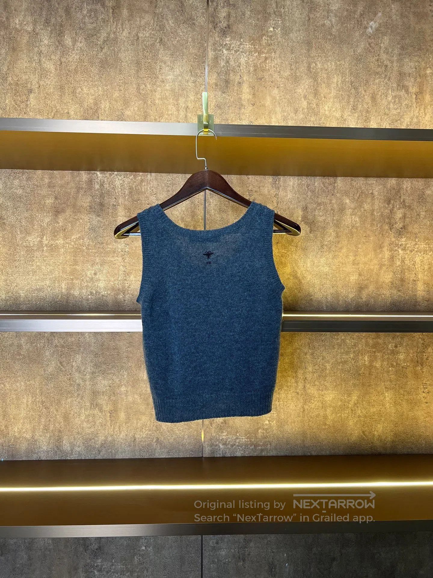 Dior Dior Blue Bee Embroidery Cashmere Vest. Size S / US 4 / IT 40 - 1 Thumbnail