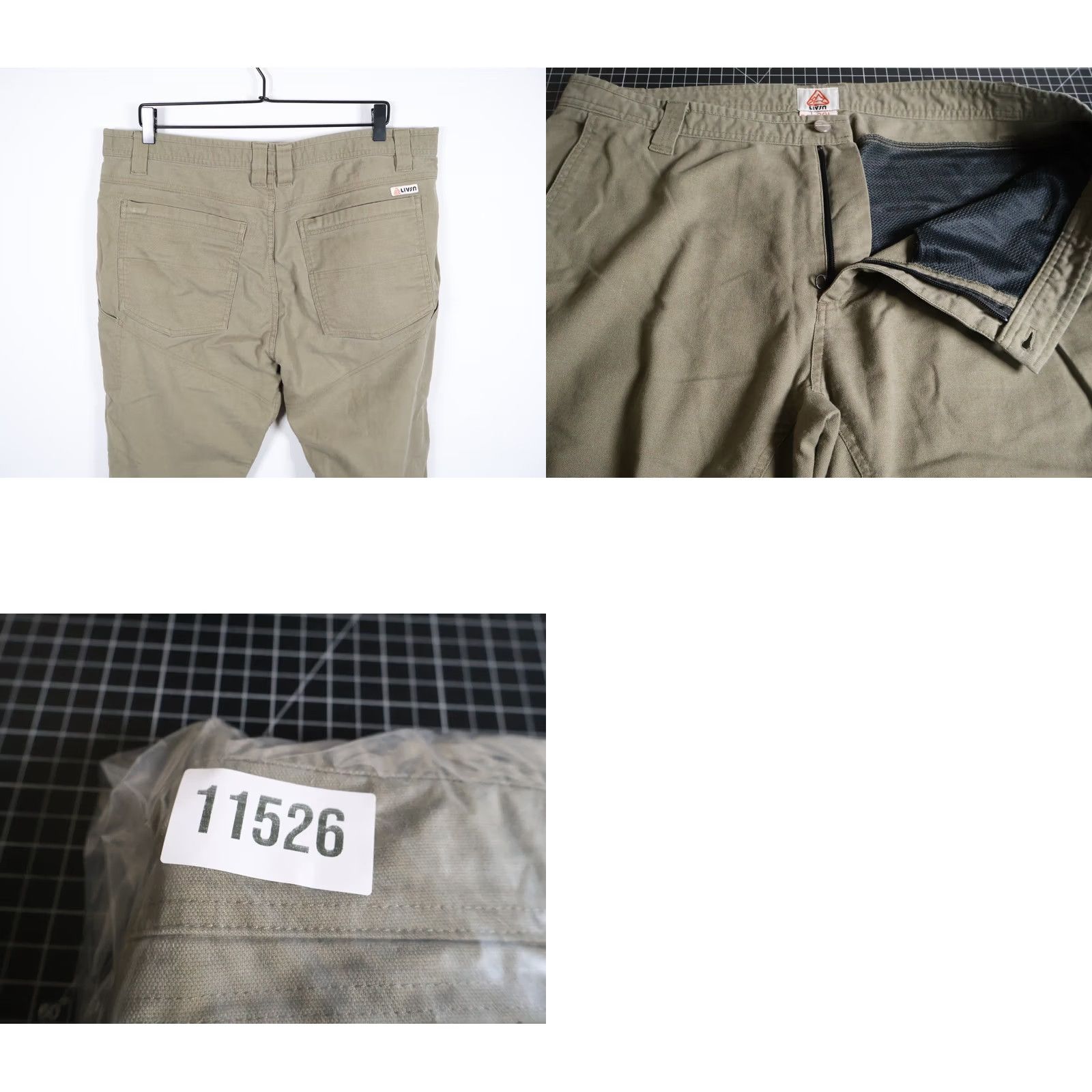Olive LIVSN Pants Men's 38 x 32 Olive Green Roll Tab Stretch Hiking Chino Casual Lightweight Cotton Blend Spandex Size US 38 / EU 54 - 10 Thumbnail