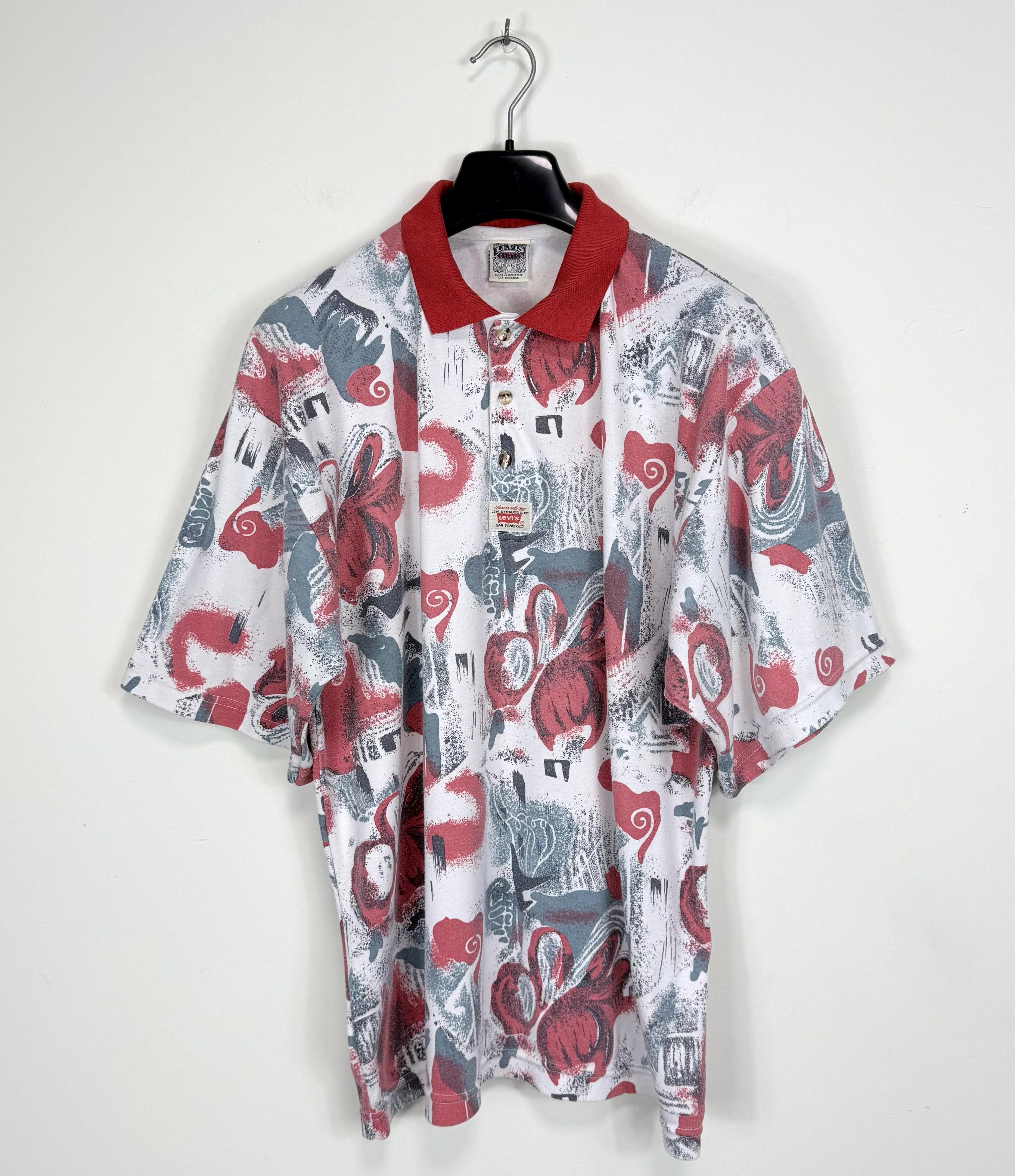 Levi's Vintage Levi’s USA Made Abstract Logo Oversized Polo Shirt Size US XL / EU 56 / 4 - 1 Thumbnail