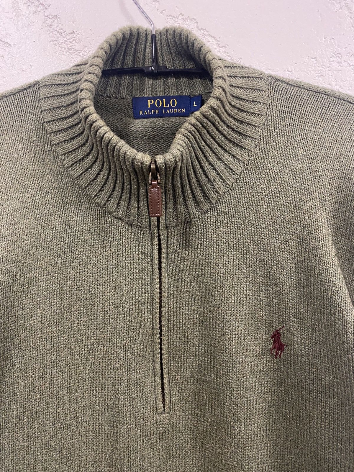 Polo Ralph Lauren Polo Ralph Lauren Green Knitted 1/4 zip Sweater Size: L Size US L / EU 52-54 / 3 - 2 Thumbnail