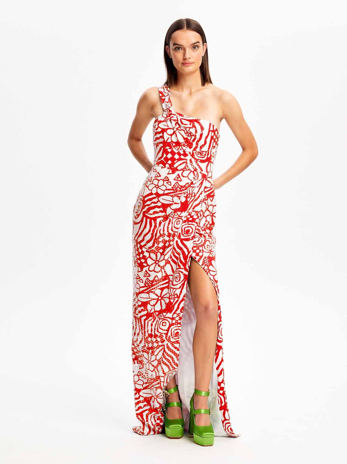 image of Alice Mccall Daisy Daze Gown in Red, Women's (Size Small)