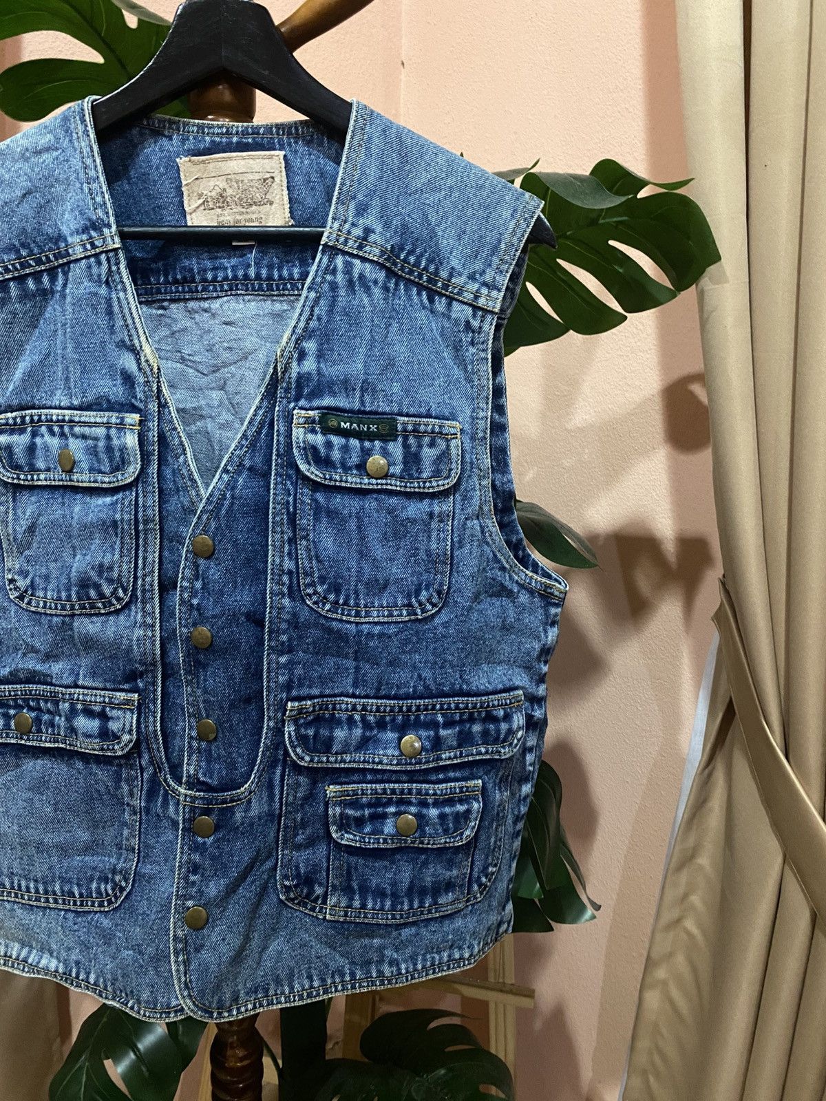 Vintage Vintage MANX Denim Utility Vest Workwear, Multi-Pocket Size US L / EU 52-54 / 3 - 4 Thumbnail
