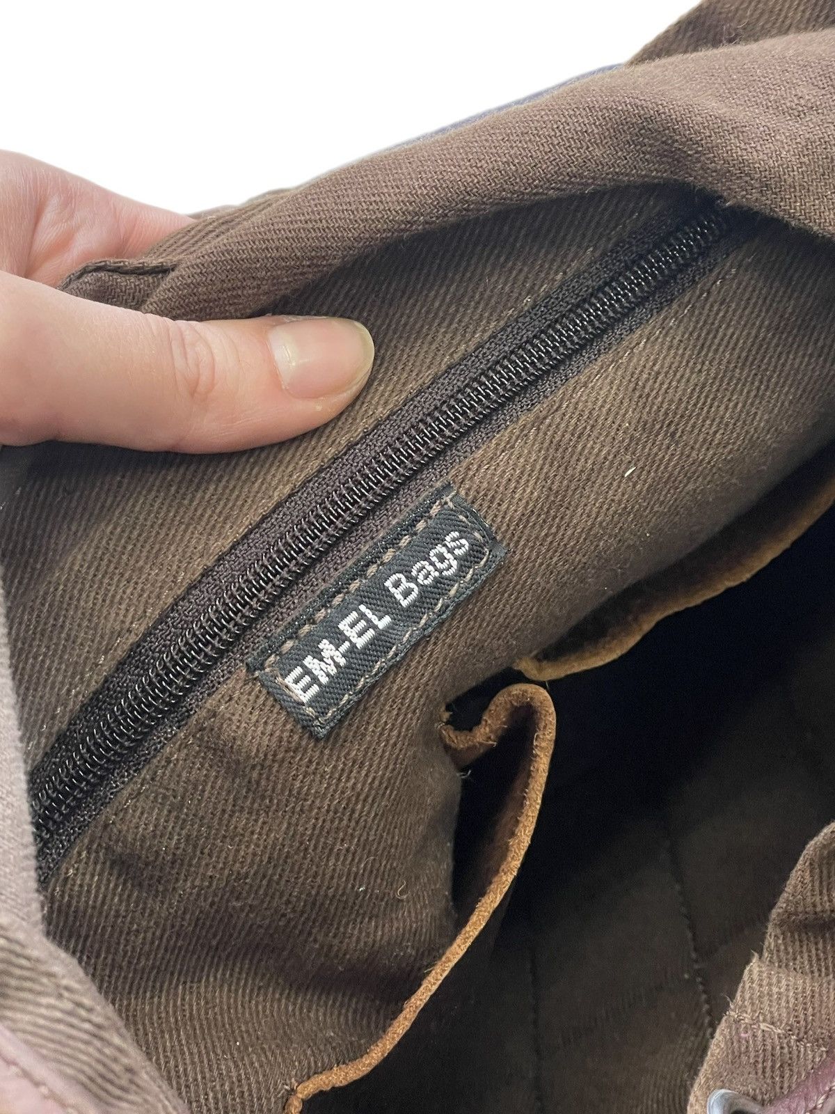 Japanese Brand Diesel style canvas leather backpack Y2K explorer style 90s Size ONE SIZE - 13 Thumbnail