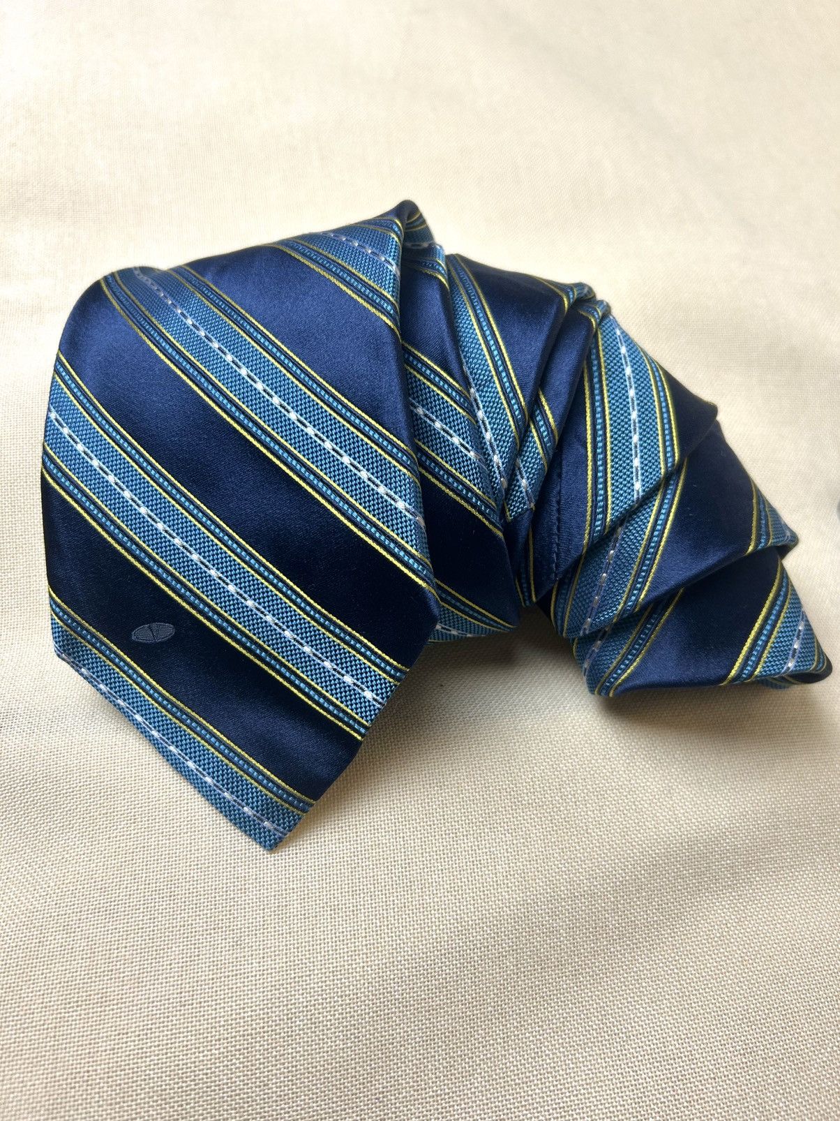 Valentino NWT Valentino blue navy striped Silk Mens Tie Size ONE SIZE - 2 Thumbnail