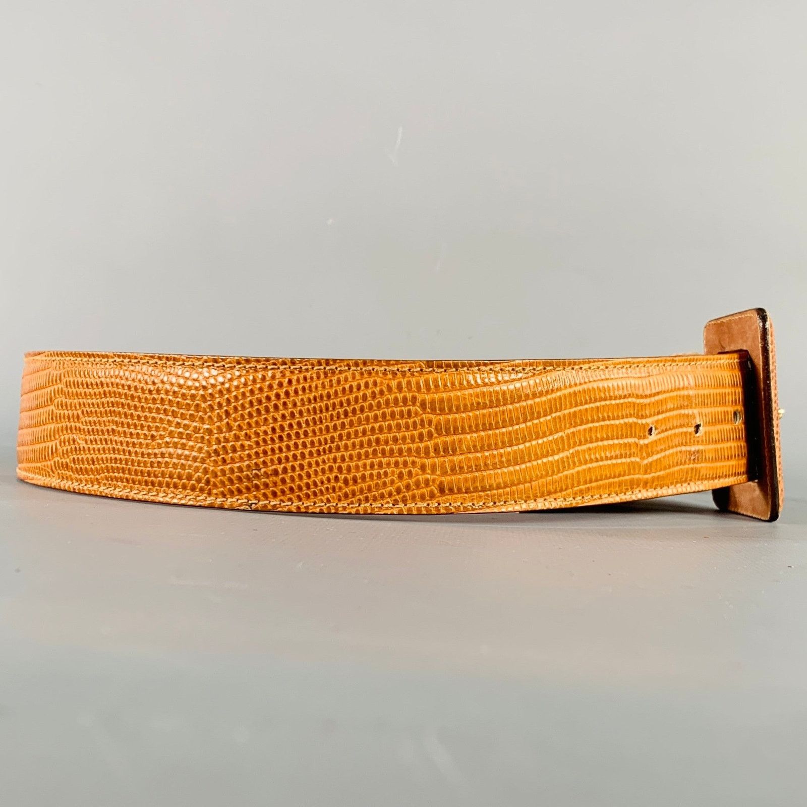 Other IL RICCIO Brown Snake Embossed Leather Belt Size ONE SIZE - 2 Thumbnail