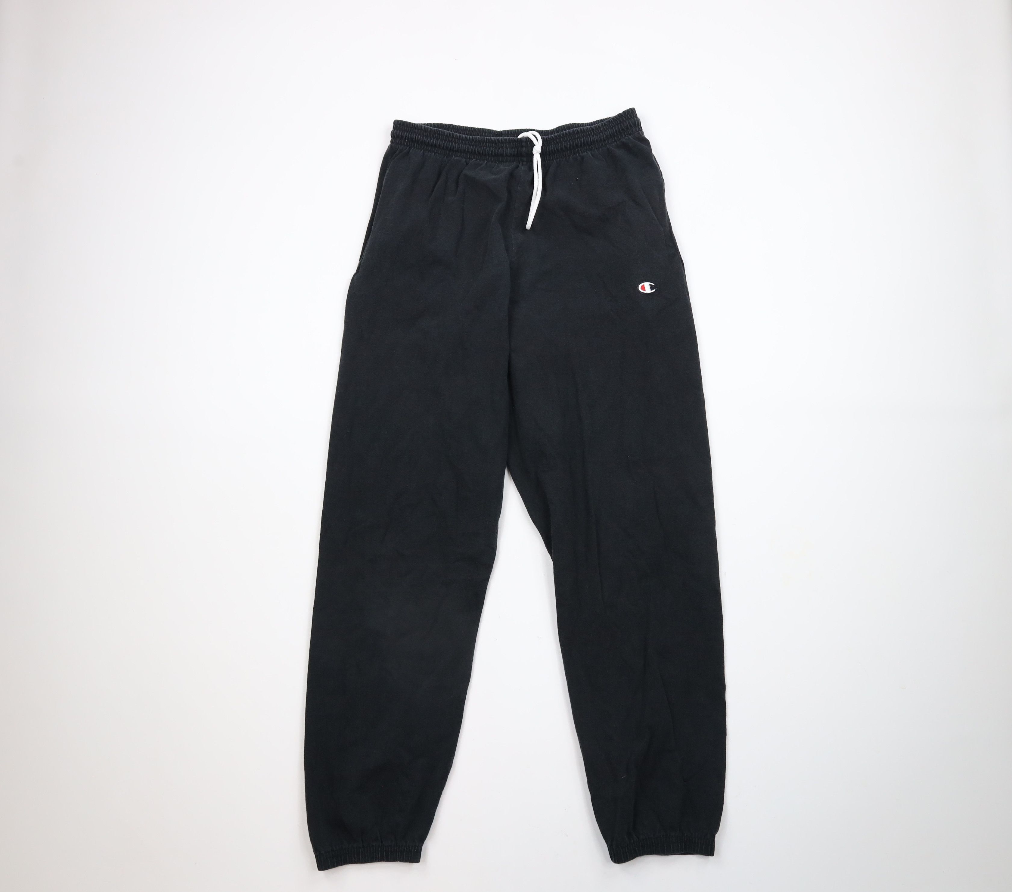 Champion × Vintage Vintage Champion Lightweight Joggers Pants Black Cotton Size US 34 / EU 50 - 1 Thumbnail