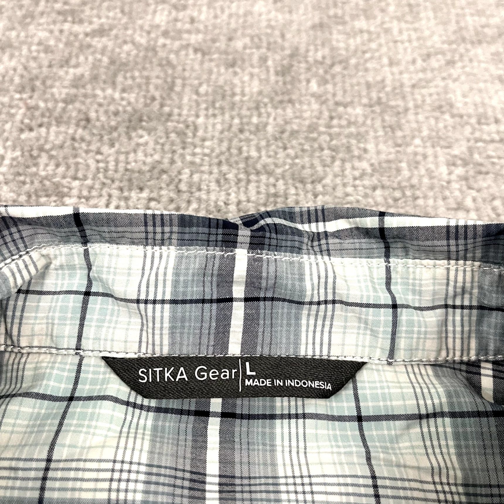 SITKA SITKA Gear Shirt Mens Large Blue Plaid Open Range Snap Up Hunting Short Sleeve Shirt Size US L / EU 52-54 / 3 - 3 Thumbnail