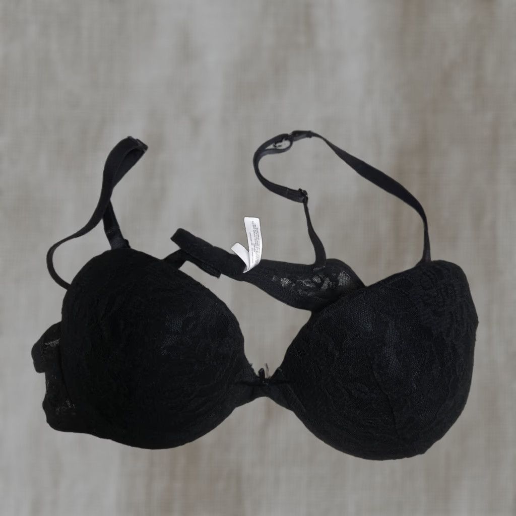 Vintage SO Bra Women 34A Black Lace Underwire Full Coverage T-Shirt Sports Push Up Vintage Inmates? Size ONE SIZE - 1 Thumbnail