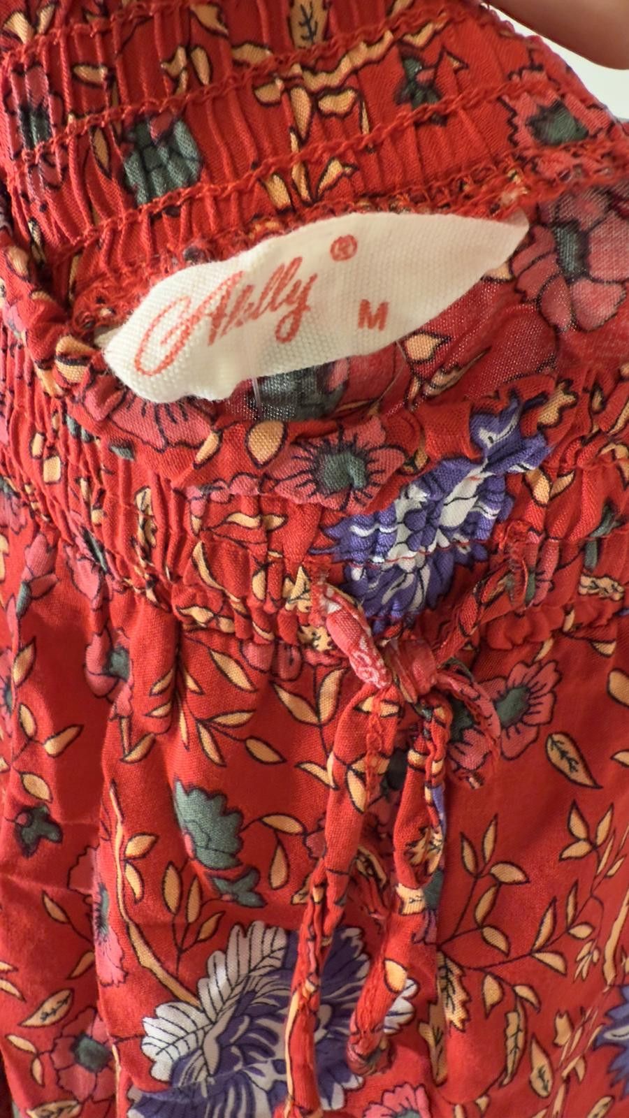Allsaints Ally Women's Red Floral Patterned Skirt, Medium Size 32" / US 10 / IT 46 - 3 Thumbnail