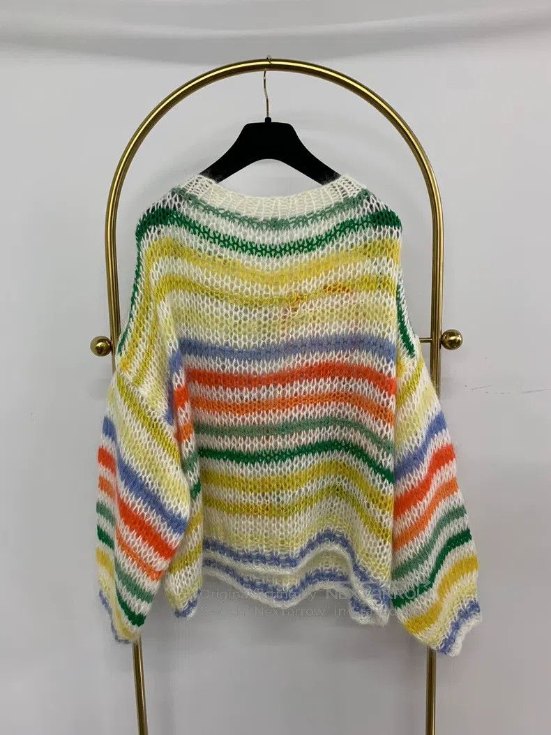Loewe Loewe Big logo colorful striped mohair sweater Size M / US 6-8 / IT 42-44 - 3 Thumbnail