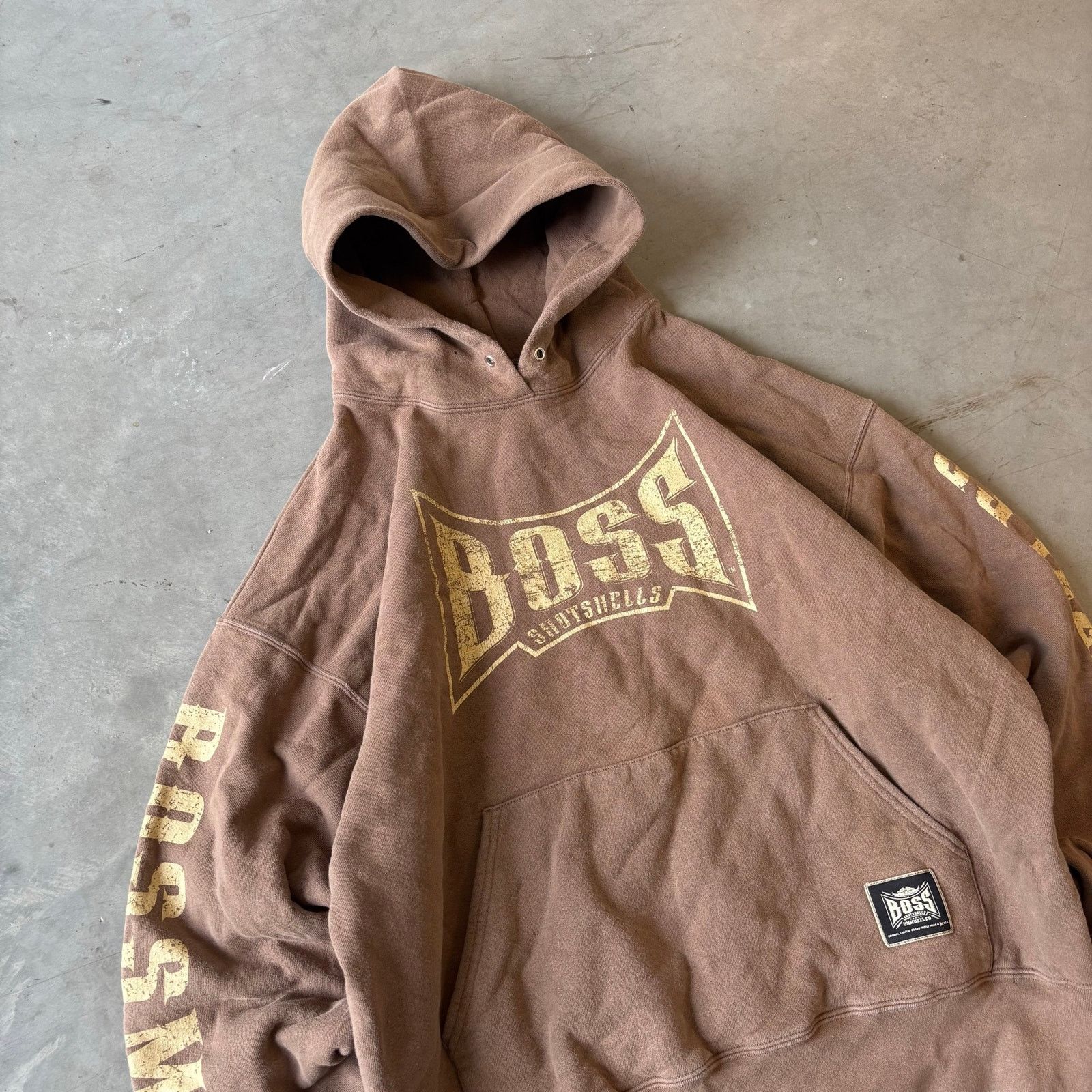 Vintage y2k brown earthtone boss spellout heavyweight hoodie Size US XL / EU 56 / 4 - 2 Thumbnail