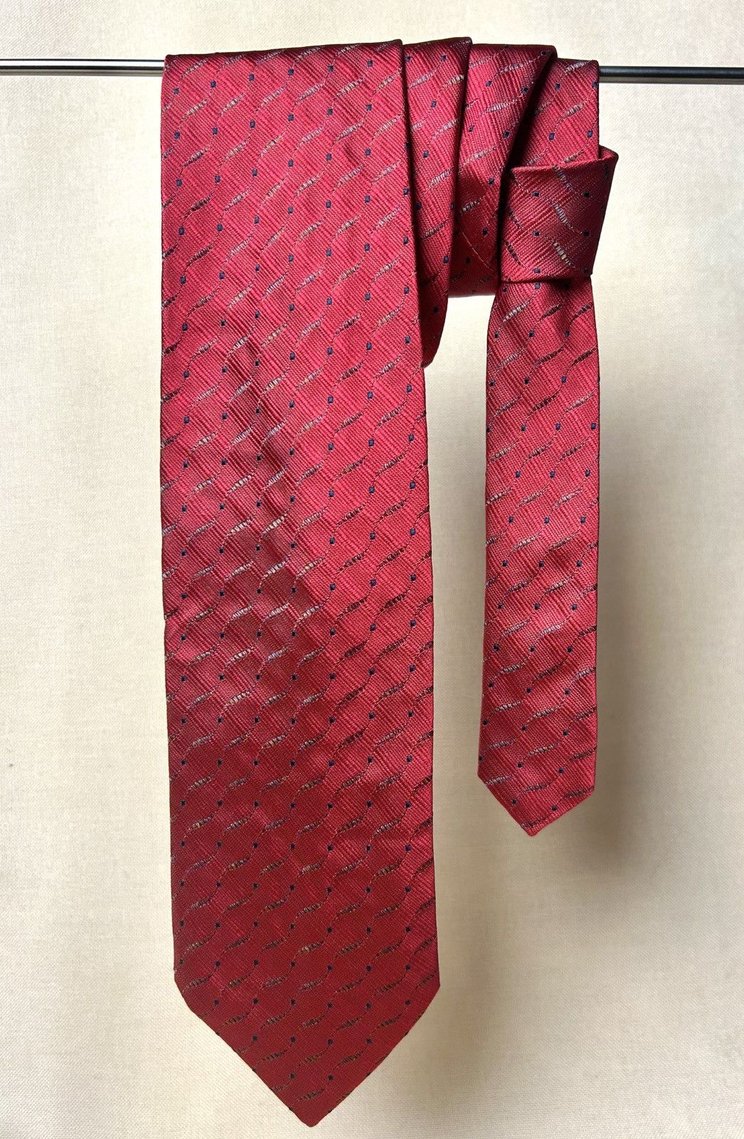 Valentino Valentino red abstract Silk Mens Tie Size ONE SIZE - 1 Thumbnail