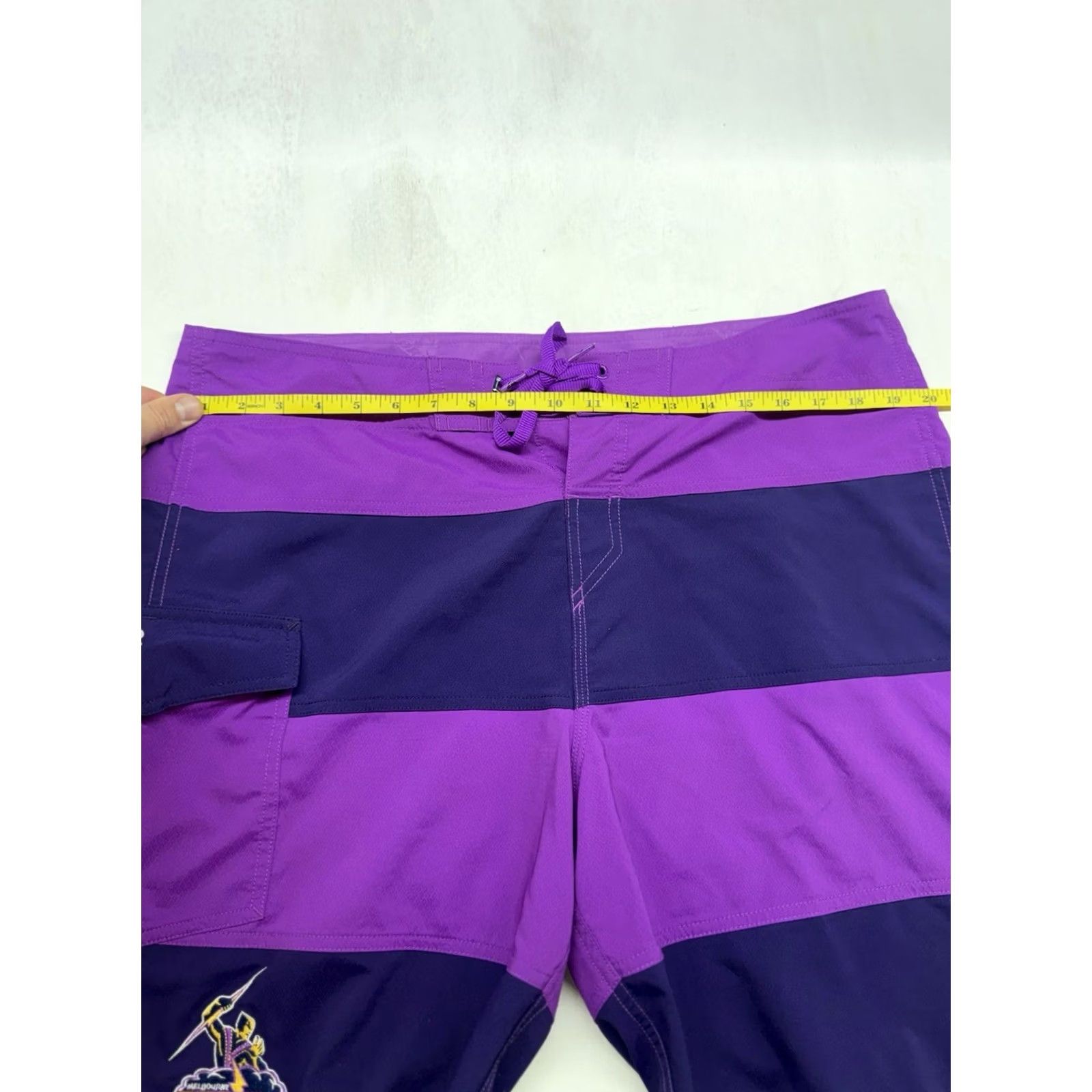 Quiksilver Quicksilver Board Shorts Storm Purple Mens 36 XL Melbourne Australian Rugby Striped Polyester Spandex Wave Surf Swim Bottoms Size US 36 / EU 52 - 6 Thumbnail