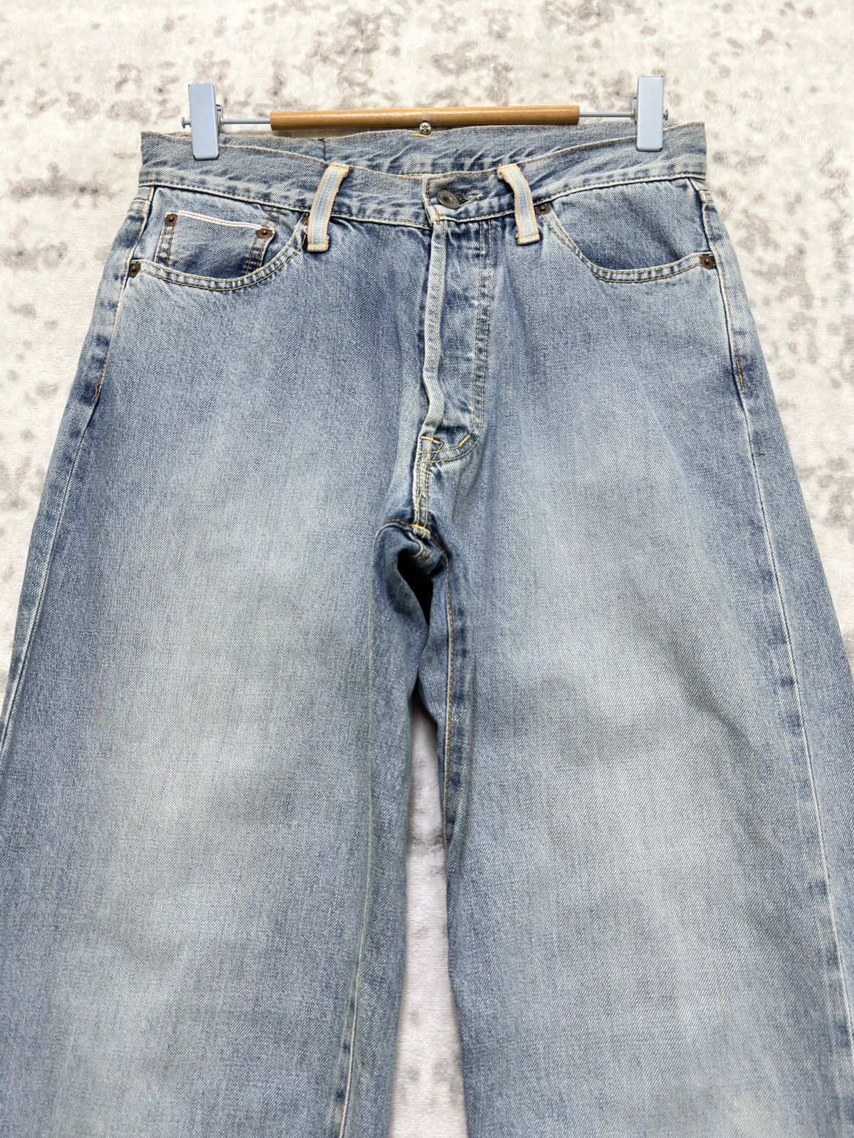 Japanese Brand Vintage Cracker Jack Selvedge Light Washed Denim Jeans Size US 28 / EU 44 - 3 Thumbnail
