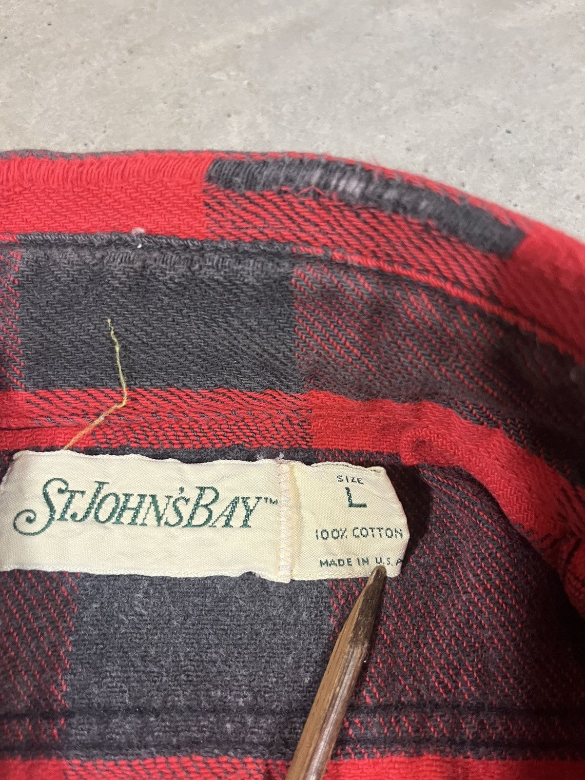 Vintage Vintage 90s Black Red Distressed Woven Cotton Flannel Size US L / EU 52-54 / 3 - 3 Thumbnail