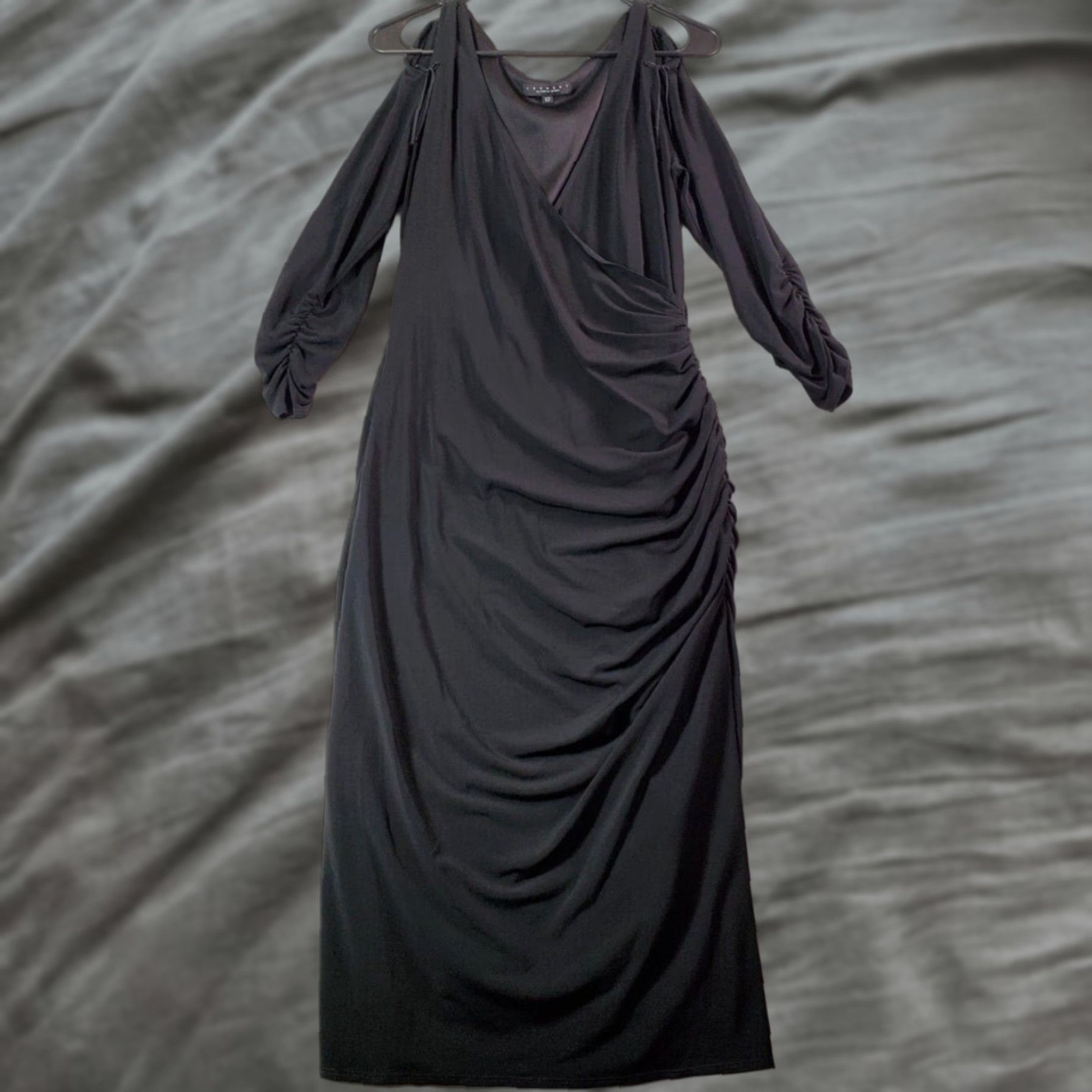 Laundry by Shelli Segal Laundry by Shelli Segal Maxi Dress Womens 12 Black Long Sleeve V Neck Size XL / US 12-14 / IT 48-50 - 1 Thumbnail