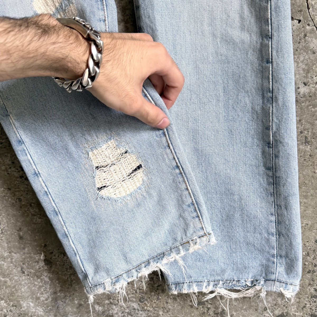 Dior Dior By Hedi Slimane RUNWAY SS06 CRASH Repair Denim Size US 30 / EU 46 - 10 Thumbnail