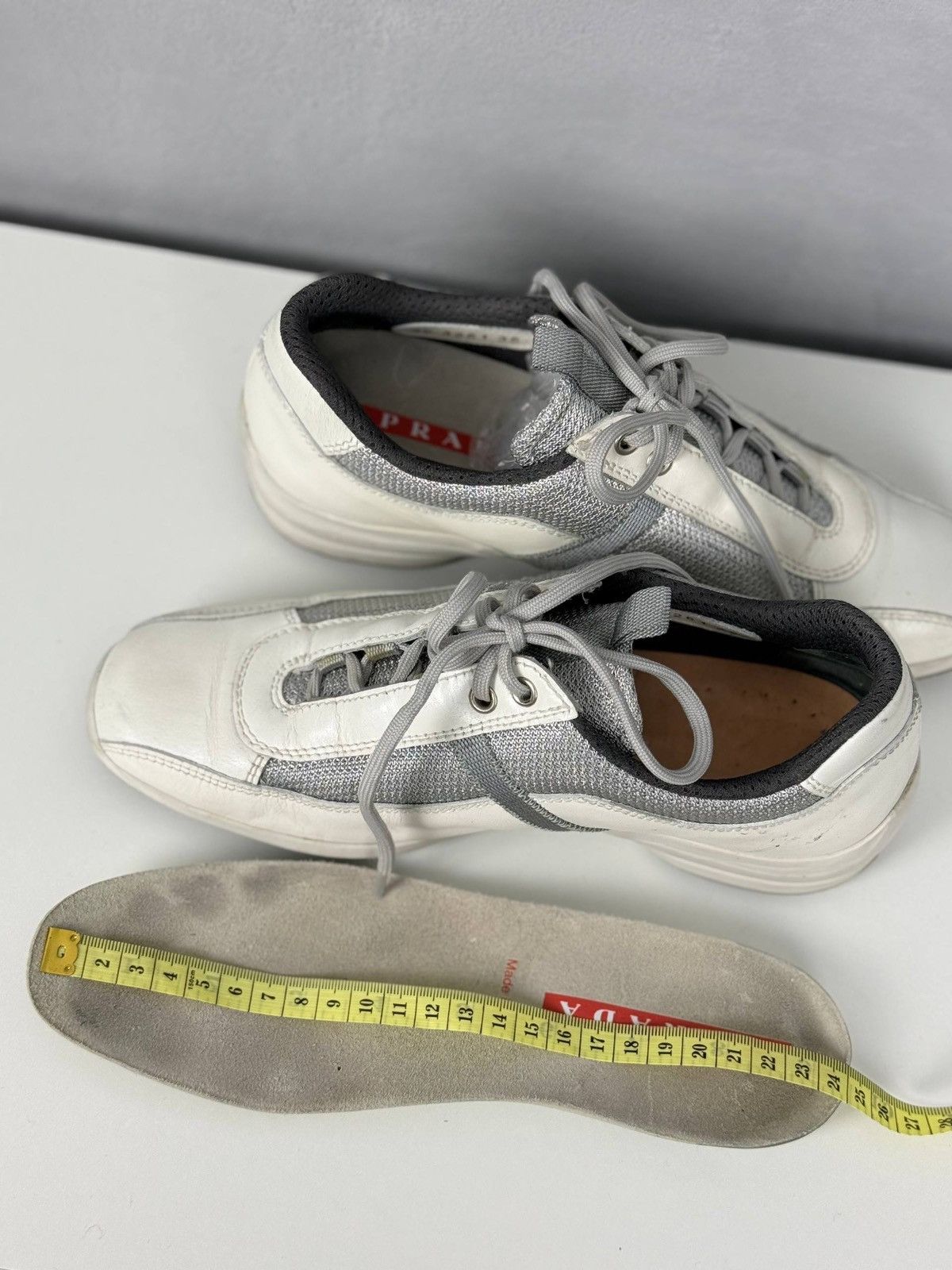 Prada Prada Sport Leather White Low Top Sneakers Mens Size US 6 / IT 36 - 12 Thumbnail