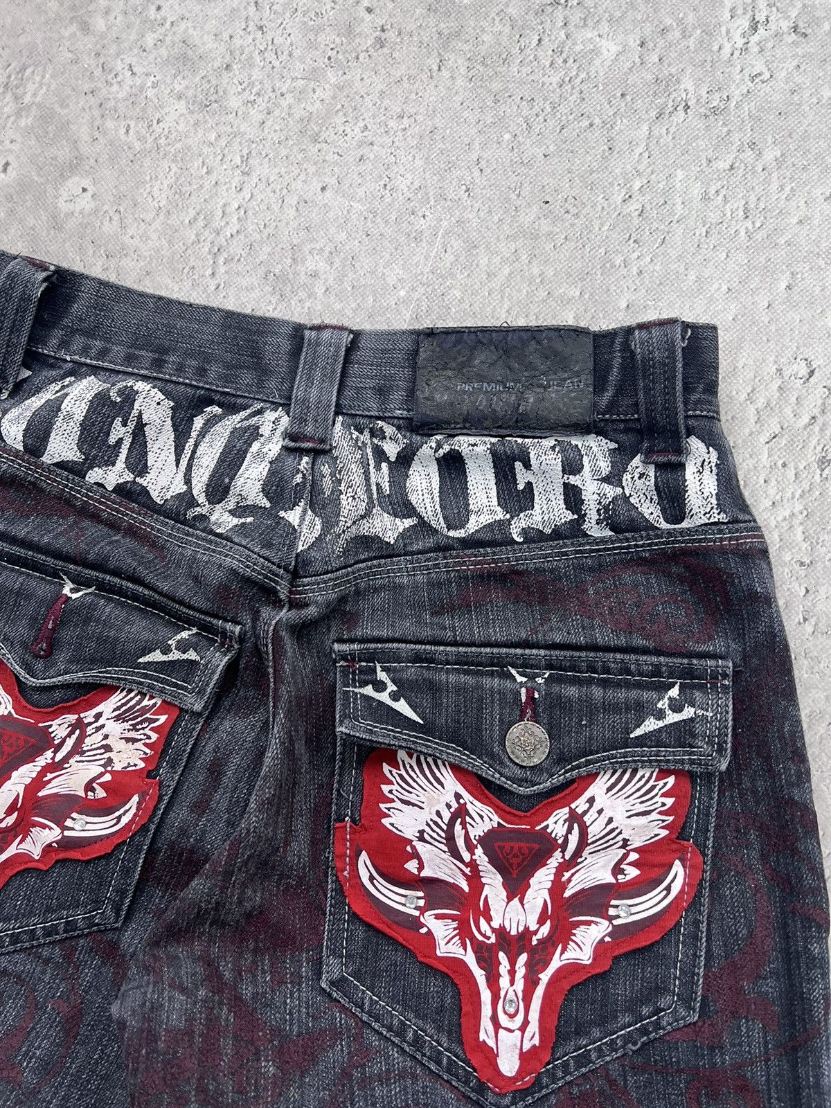 JNCO × Japanese Brand Crazy Vintage Y2K/2000s Grunge Dark Wash Denim Jeans! Size US 30 / EU 46 - 9 Thumbnail