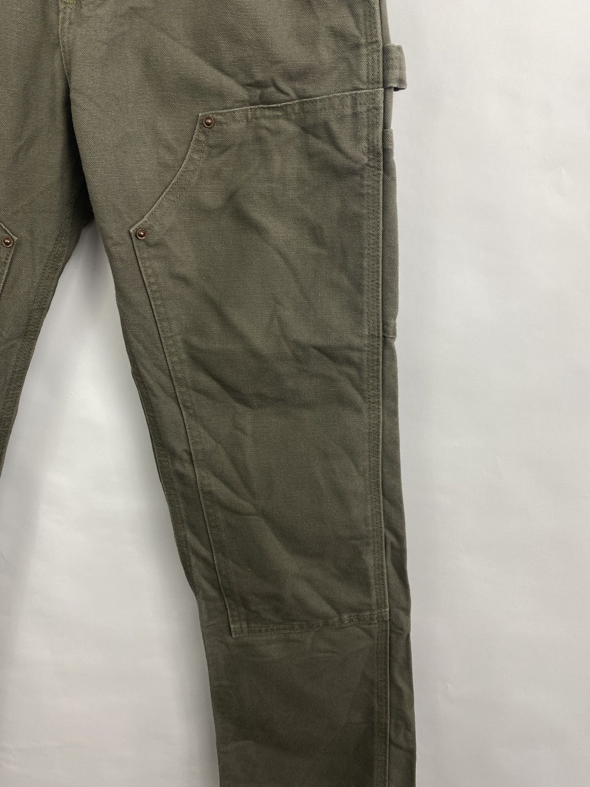 Carhartt 🇺🇸 Vintage 90s Carhartt Double Knees Khaki Work Pants Rare Size US 30 / EU 46 - 10 Thumbnail