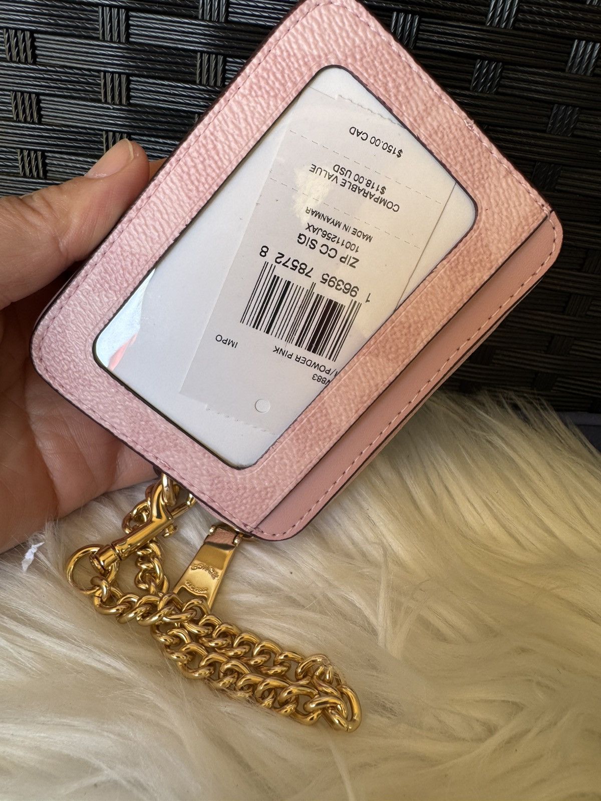 Coach NWT Coach Zip Card Case In Signature CW883 POWDER PINK Size ONE SIZE - 3 Thumbnail