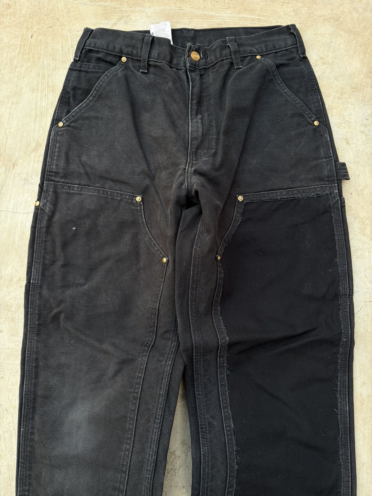 Carhartt Vintage 00s Carhartt Double Knee Pant Black Faded Size US 31 - 2 Thumbnail