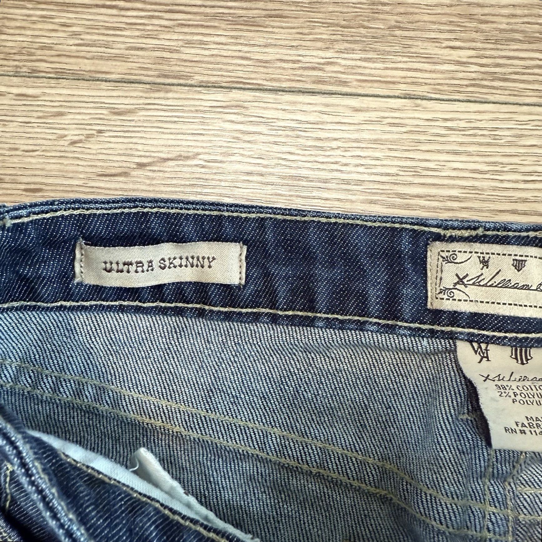 Vintage VINTAGE William Rast Jeans Women’s Juniors Size 29 Skinny Low Rise Blue 90s Size 29" - 2 Thumbnail